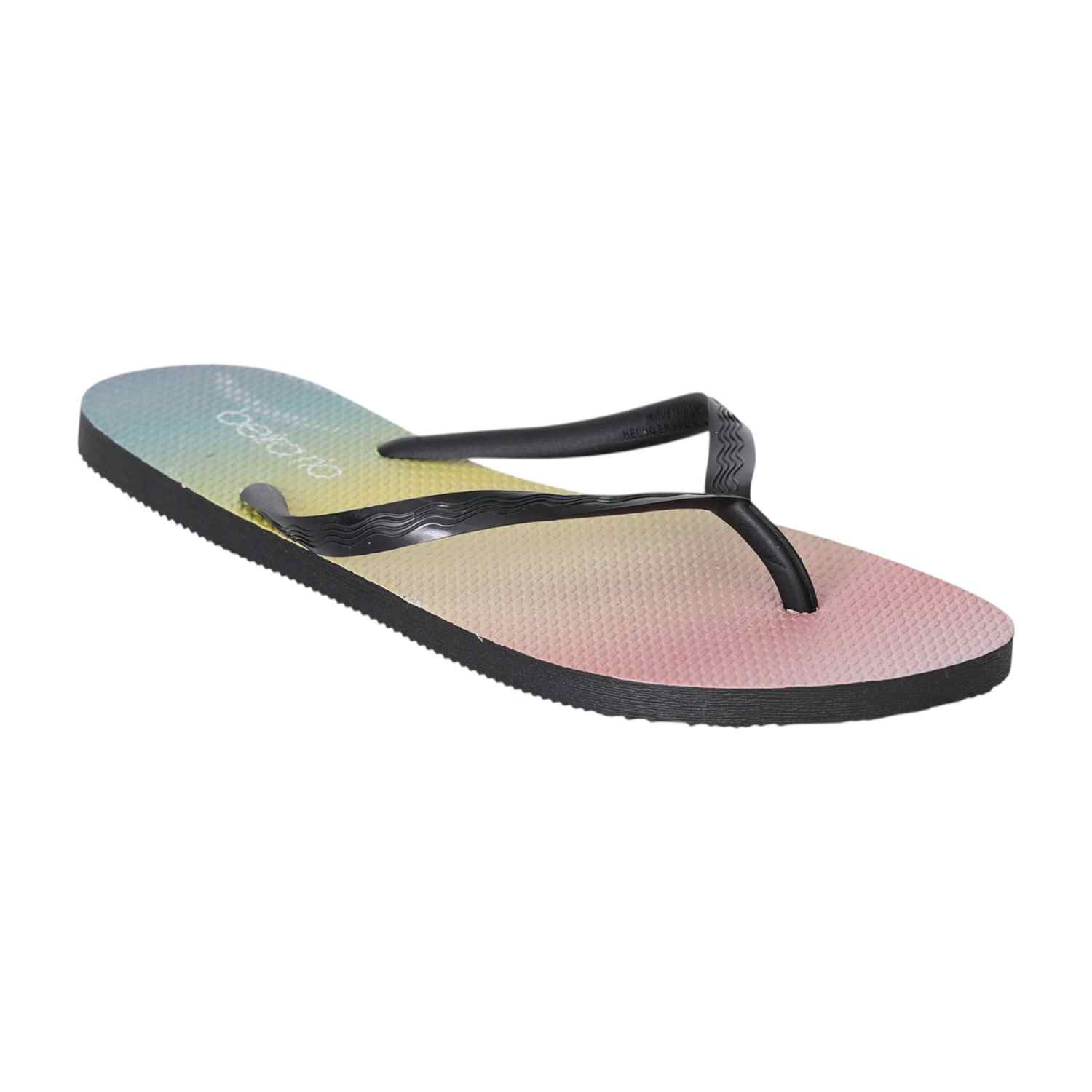 Black Strap Sunset Vibes Flip-Flops for Women