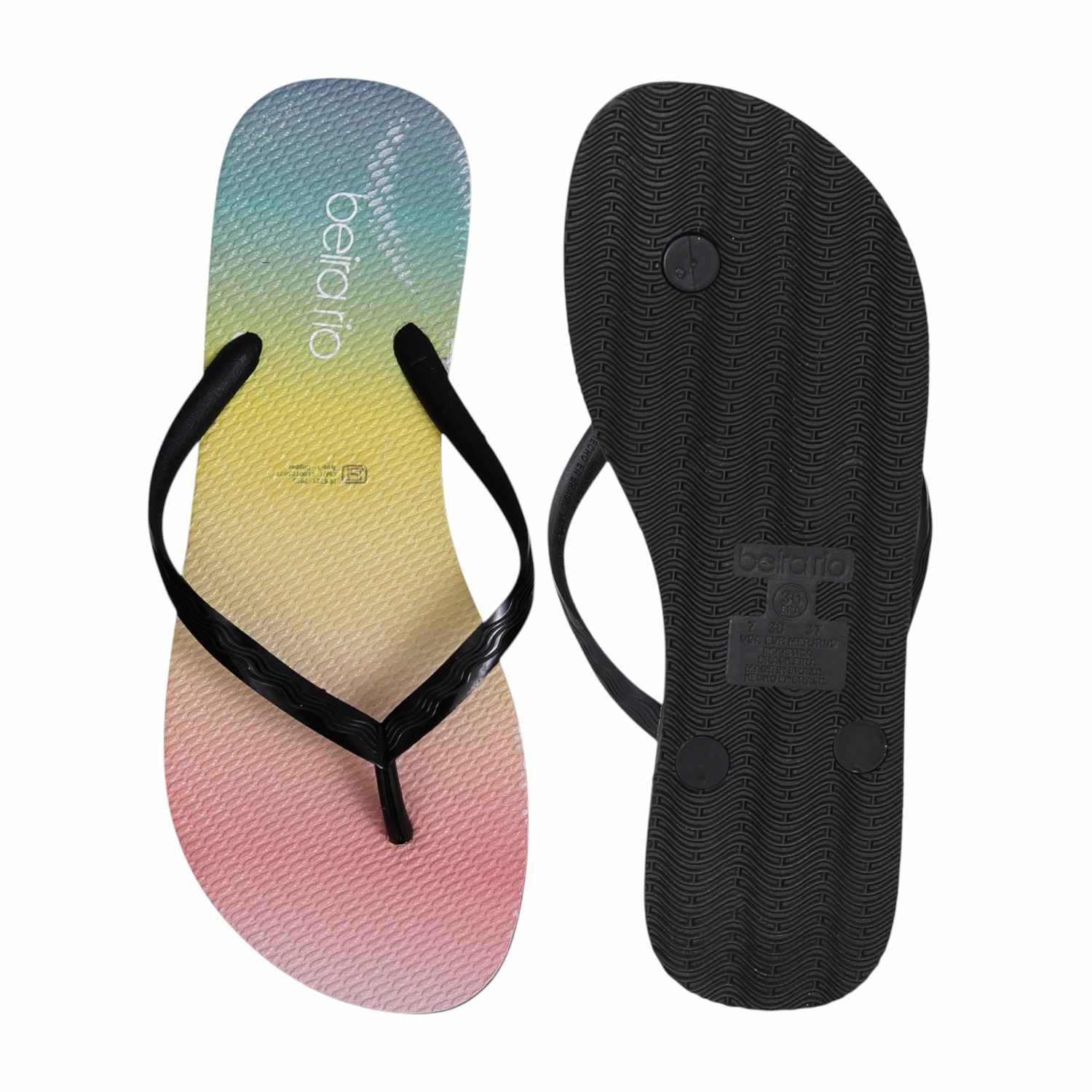 Black Strap Sunset Vibes Flip-Flops for Women