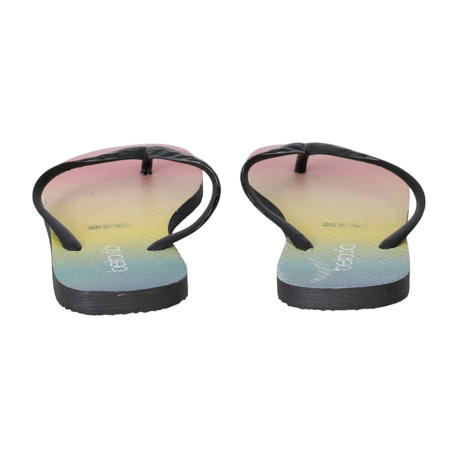 Black Strap Sunset Vibes Flip-Flops for Women