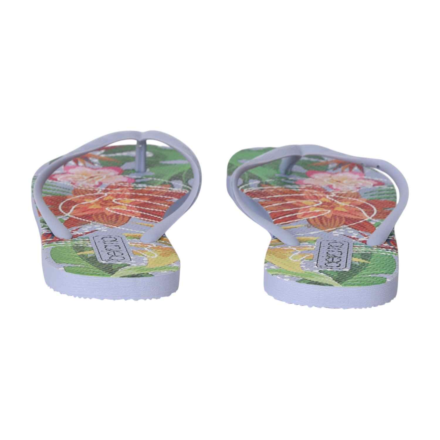 Blue Tropical Bloom Flip-Flops for Women