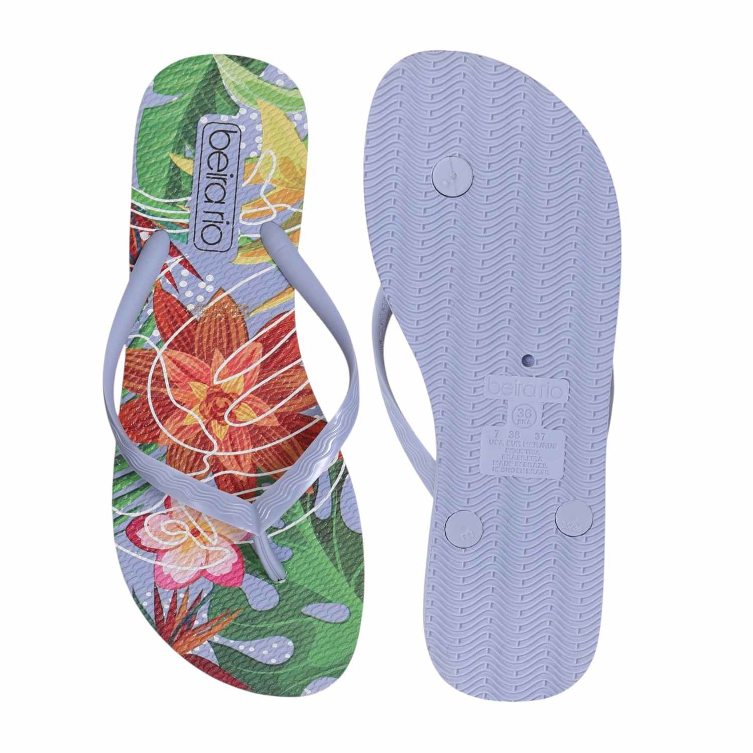 Blue Tropical Bloom Flip-Flops for Women