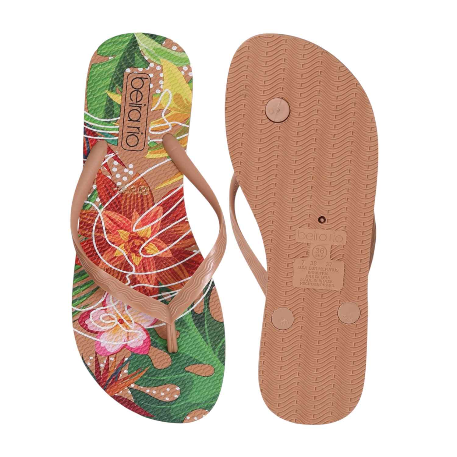 Nude Tropical Bloom Flip-Flops for Women