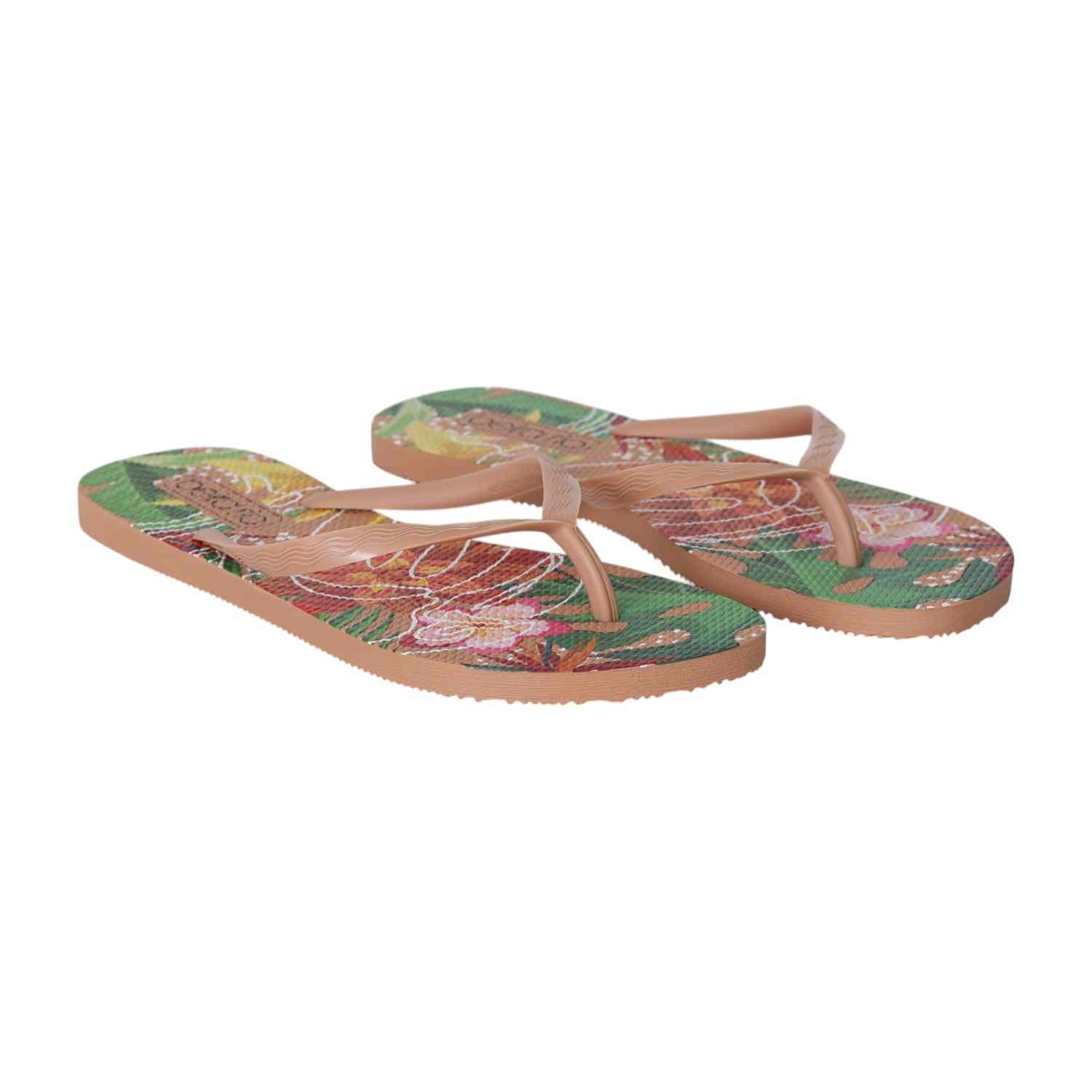Nude Tropical Bloom Flip-Flops for Women
