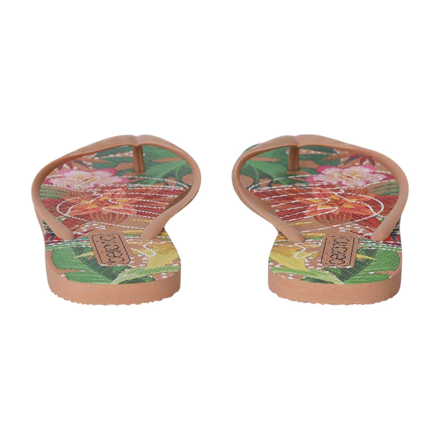 Nude Tropical Bloom Flip-Flops for Women
