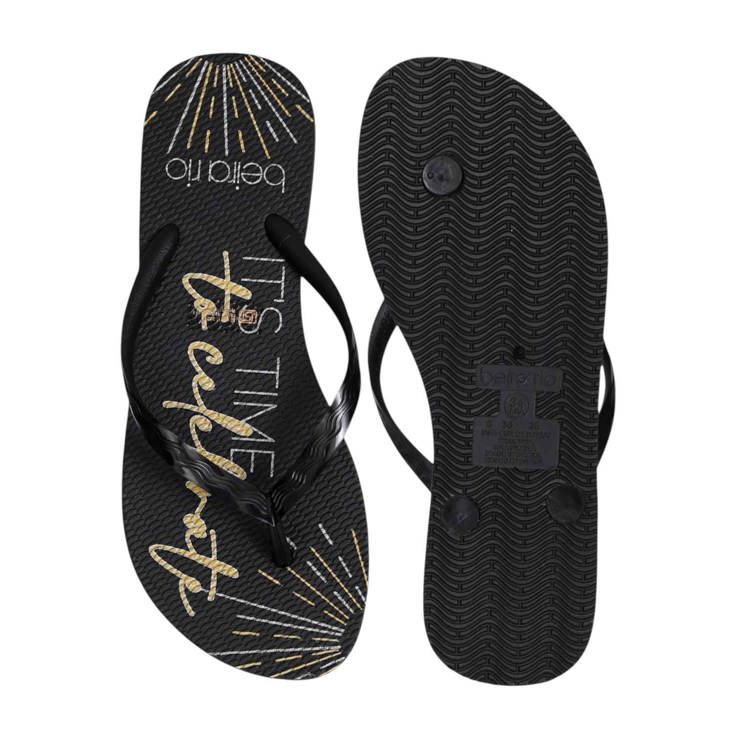 Black Minimalist Flip-Flops for Women