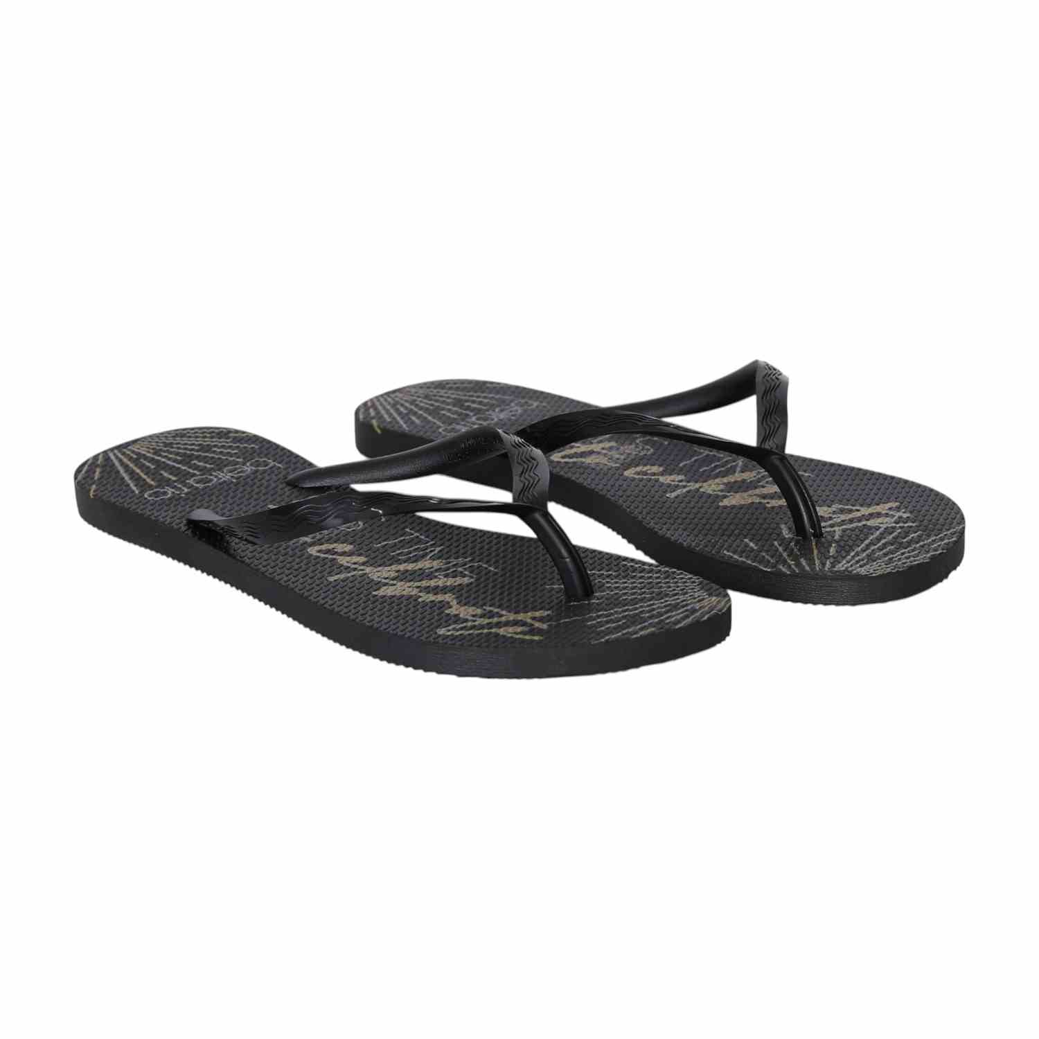 Black Minimalist Flip-Flops for Women