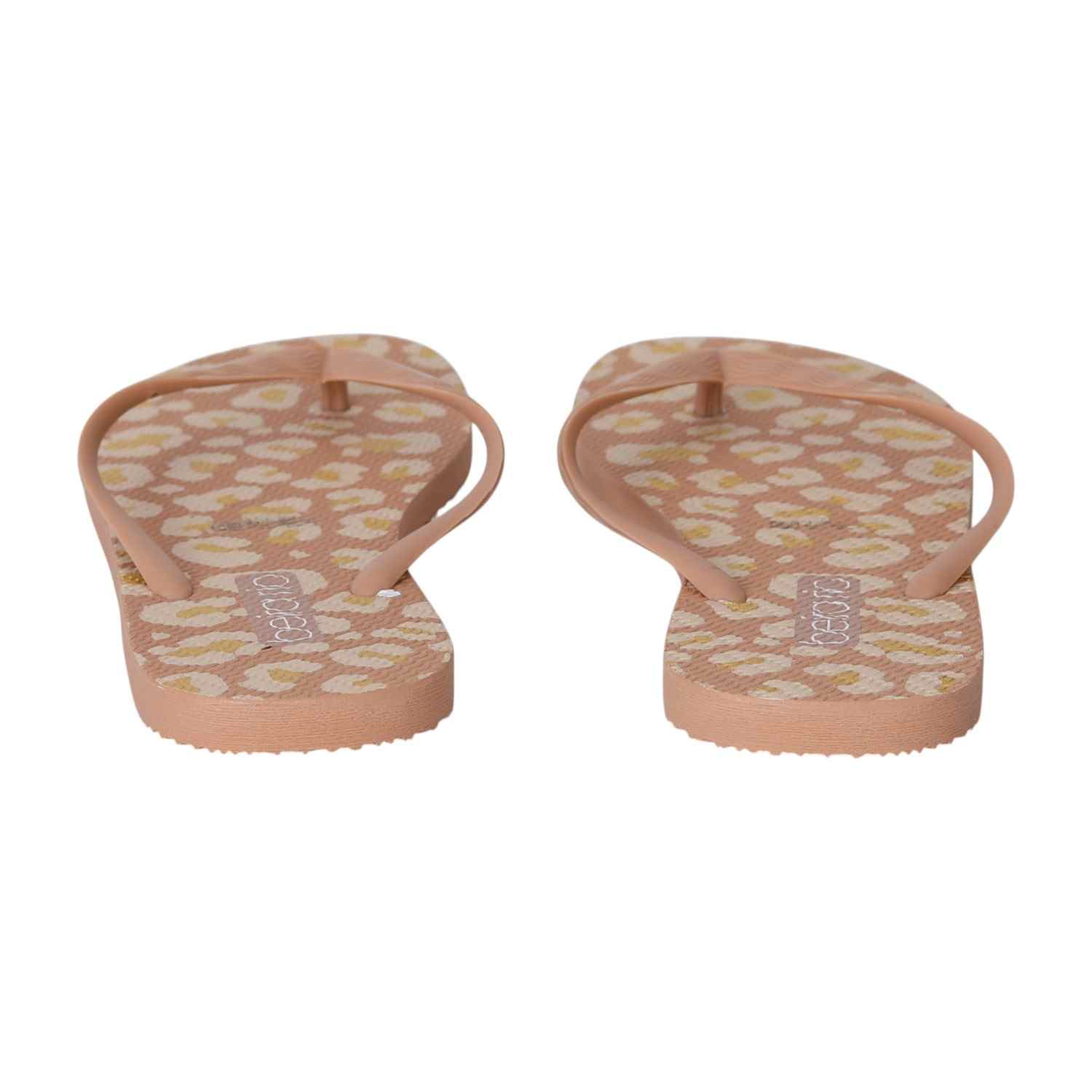 Nude Wildprint Flip-Flops for Women
