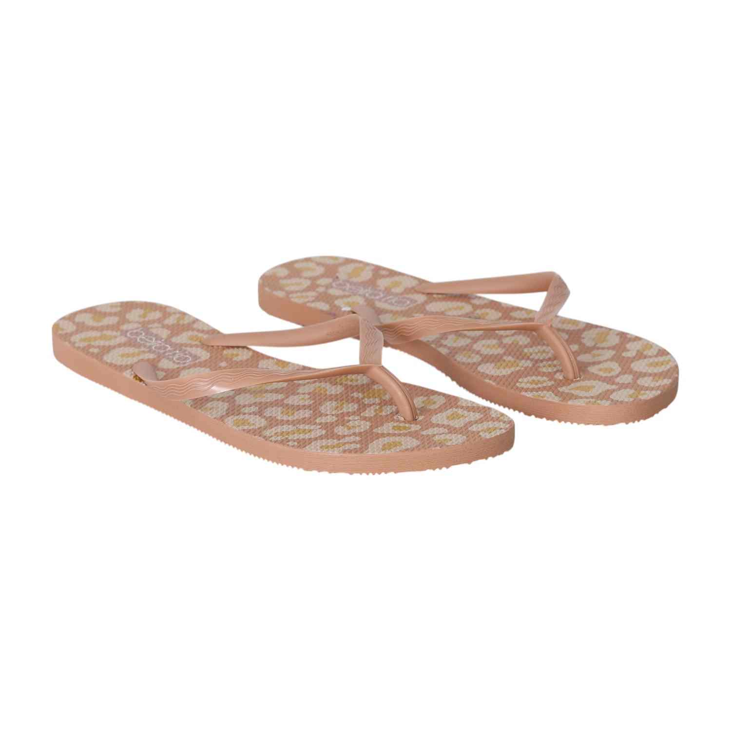 Nude Wildprint Flip-Flops for Women