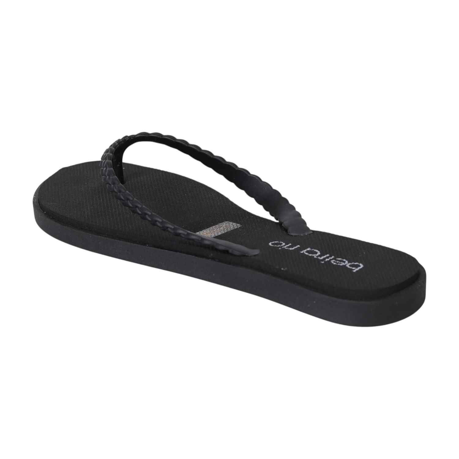 Black Braided Flip-Flops for Women