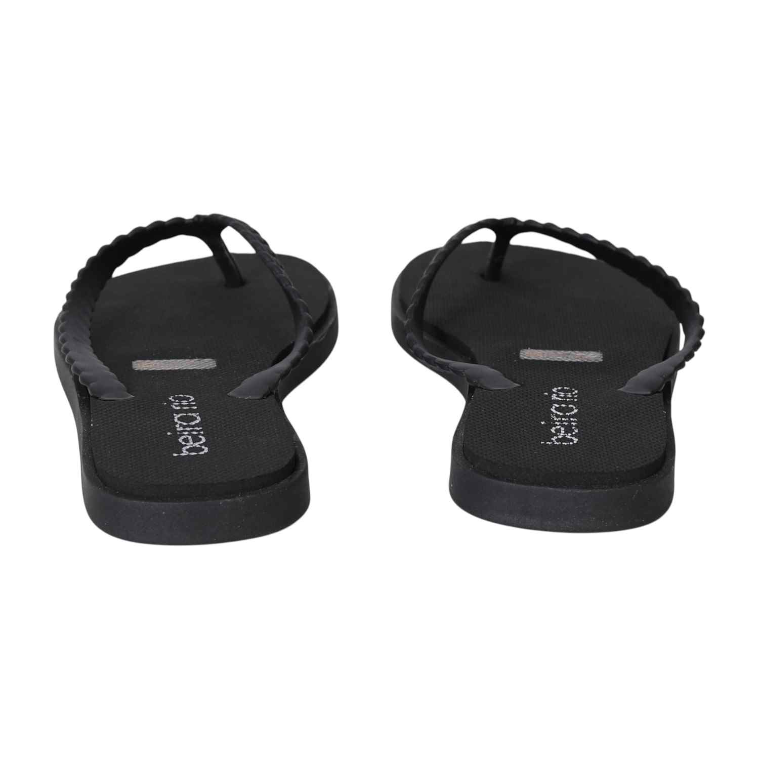Black Braided Flip-Flops for Women