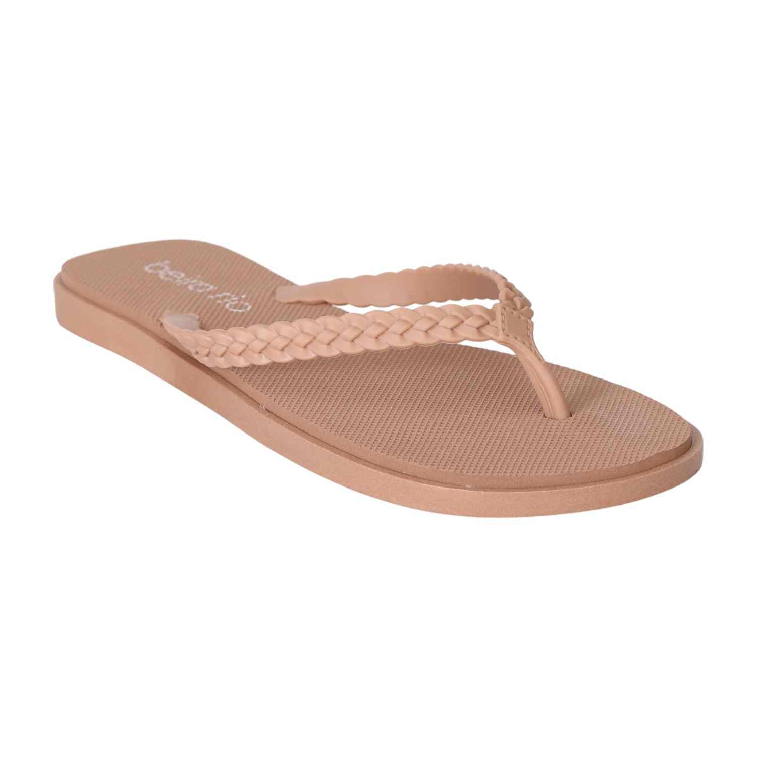 Nude Braided Flip-Flops for Women