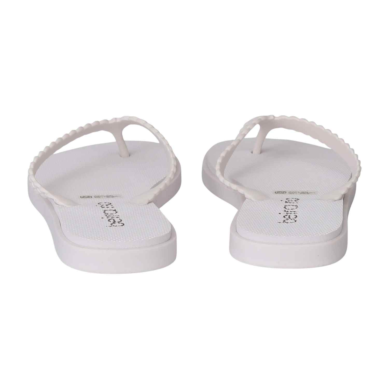 Women White Braided flip flop