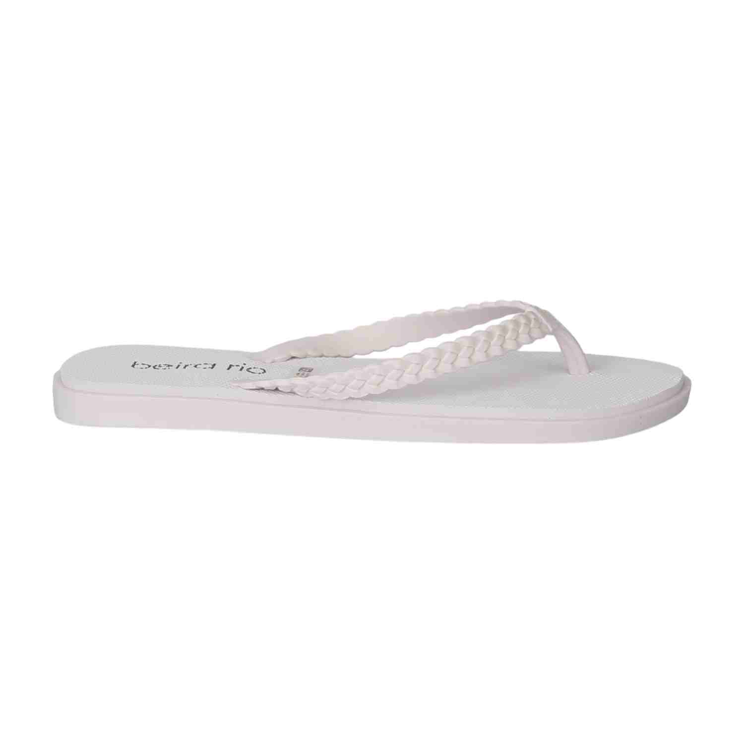 Women White Braided flip flop