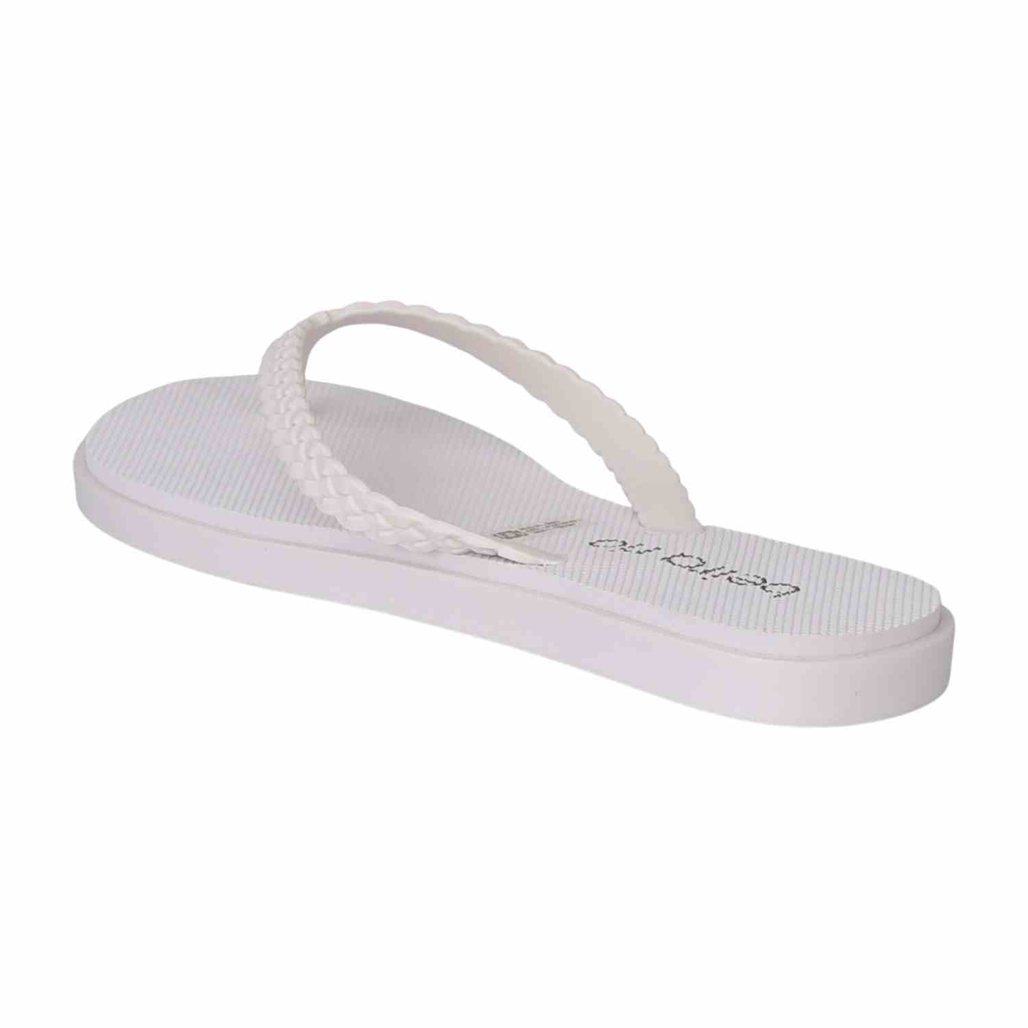 Women White Braided flip flop