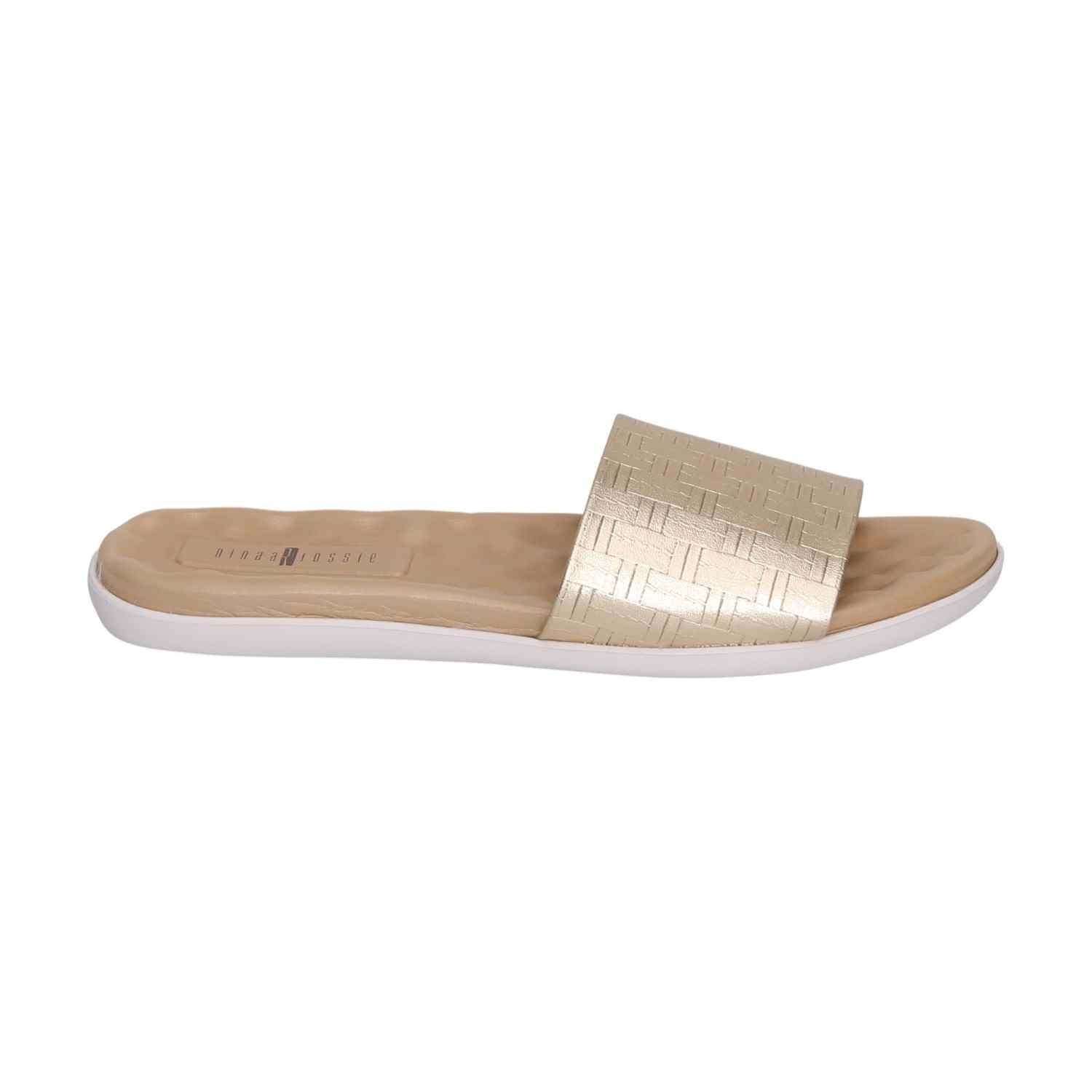Women Golden Weave Comfort Slides