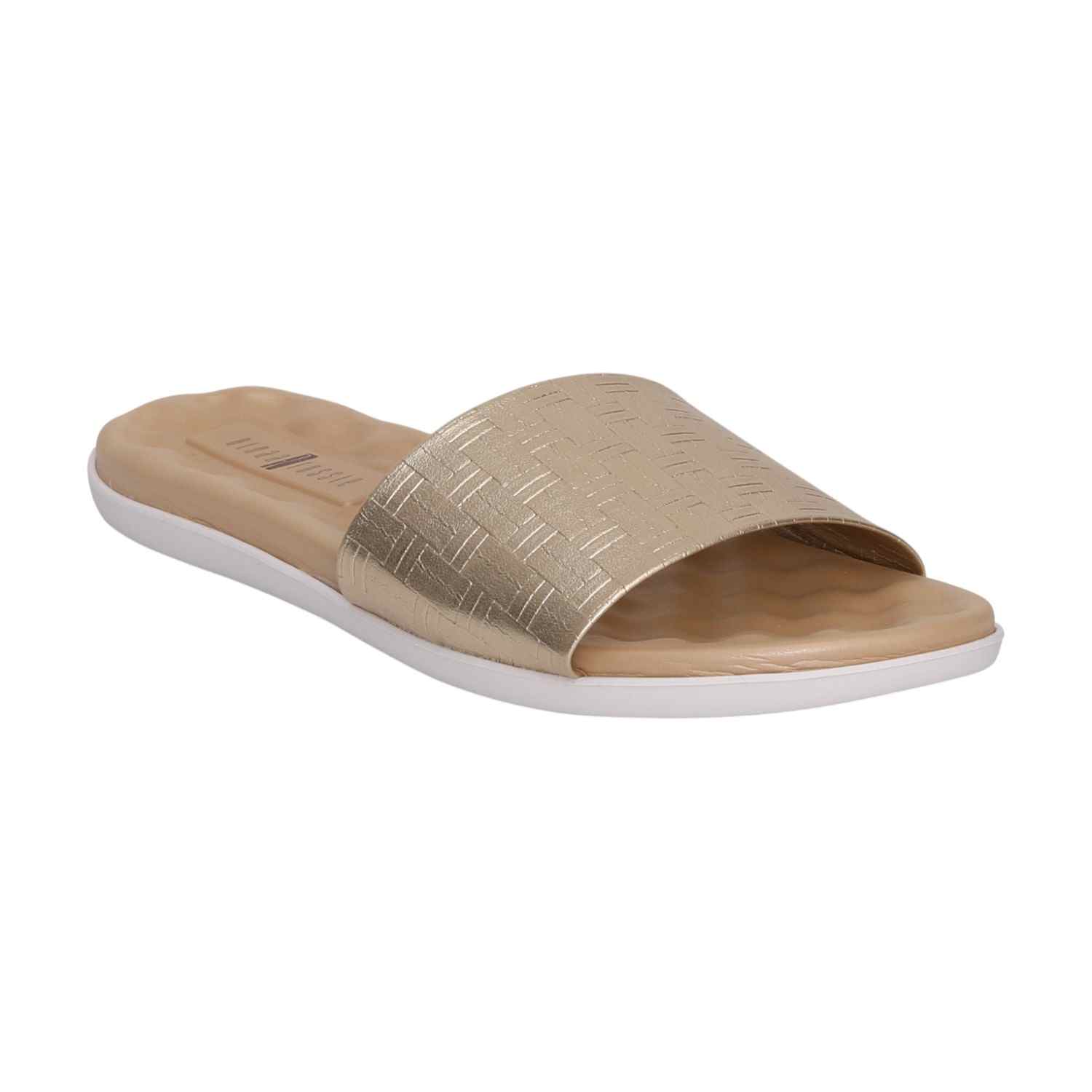 Women Golden Weave Comfort Slides