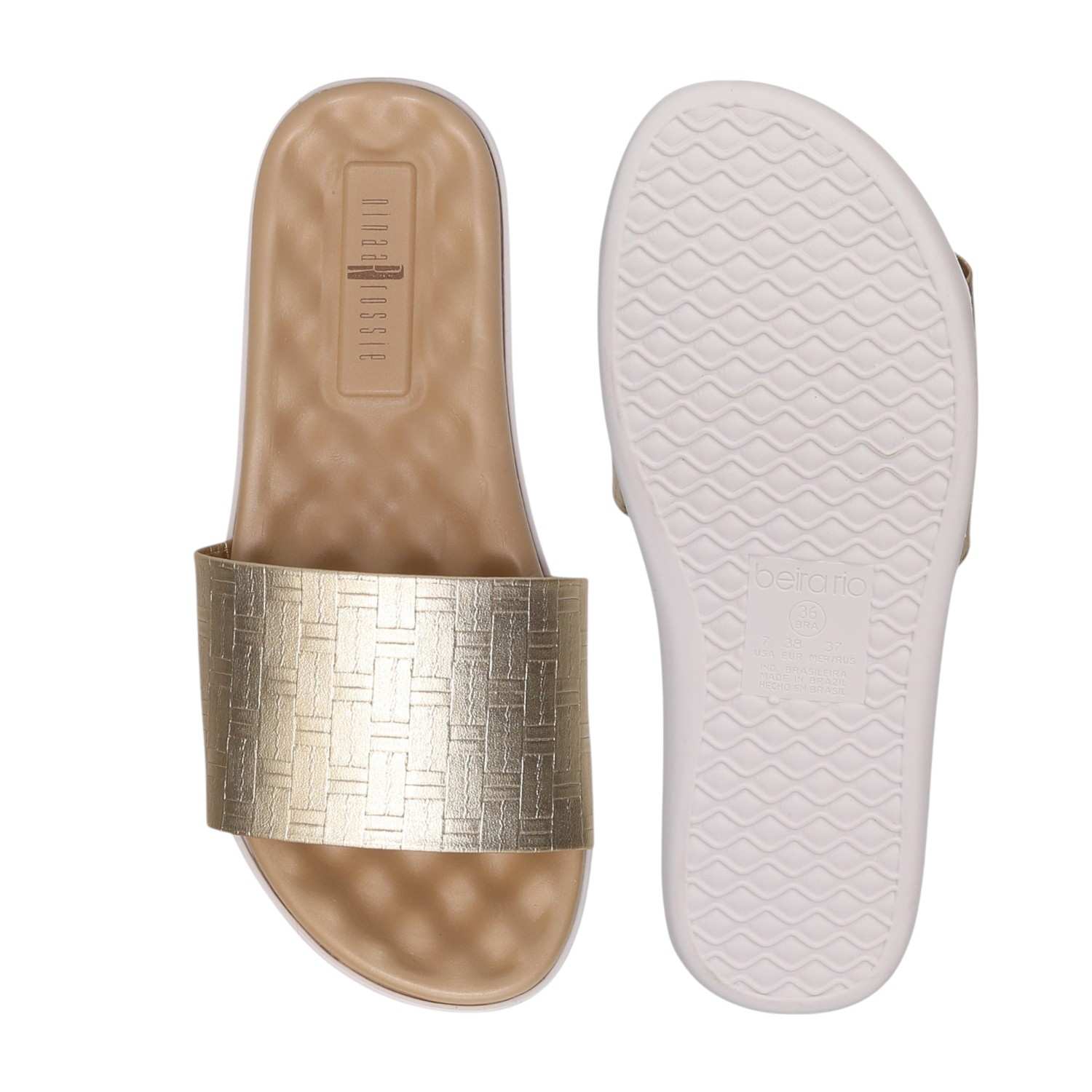 Women Golden Weave Comfort Slides