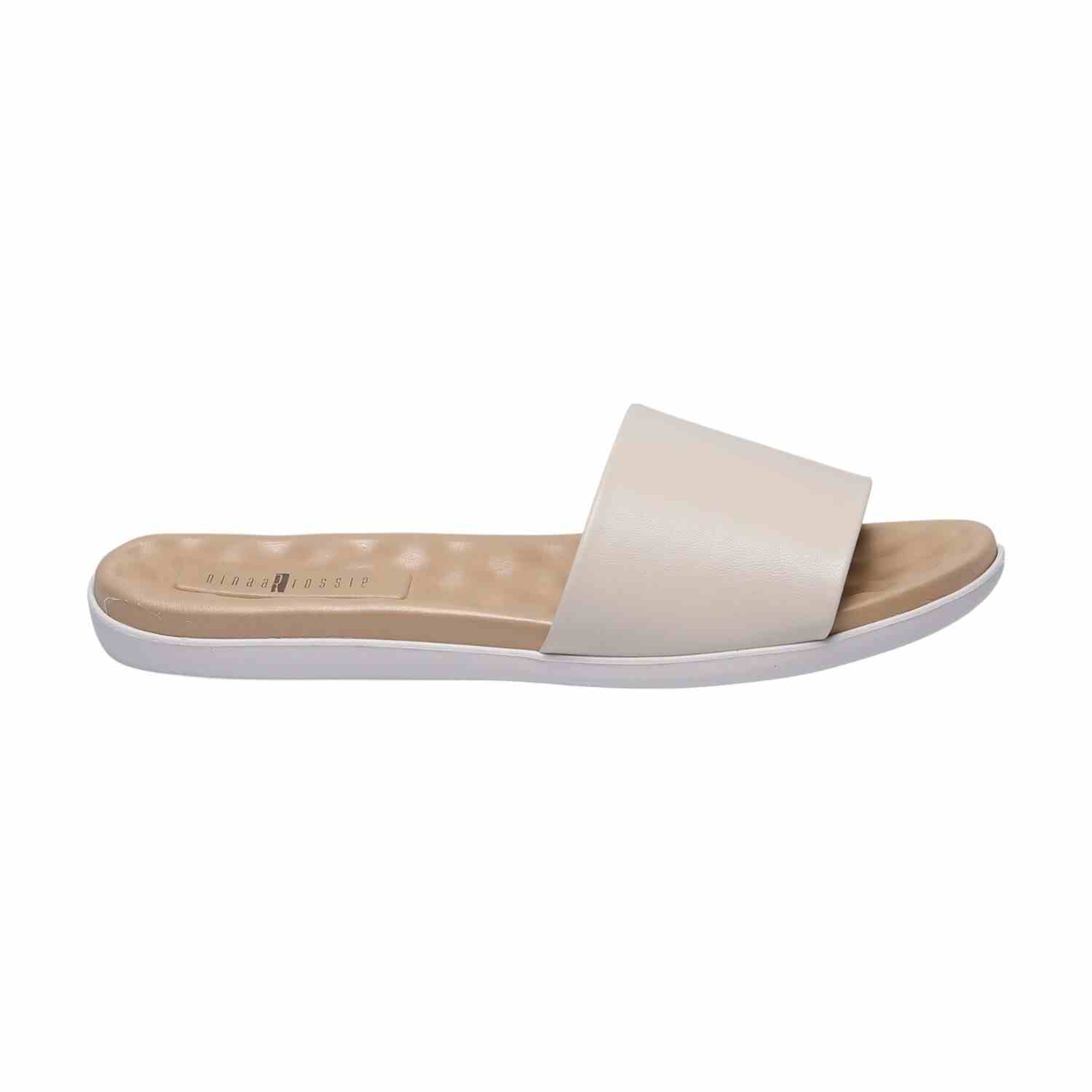 Women White Comfortable Slides