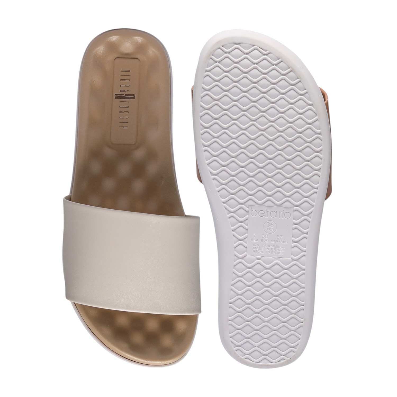 Women White Comfortable Slides