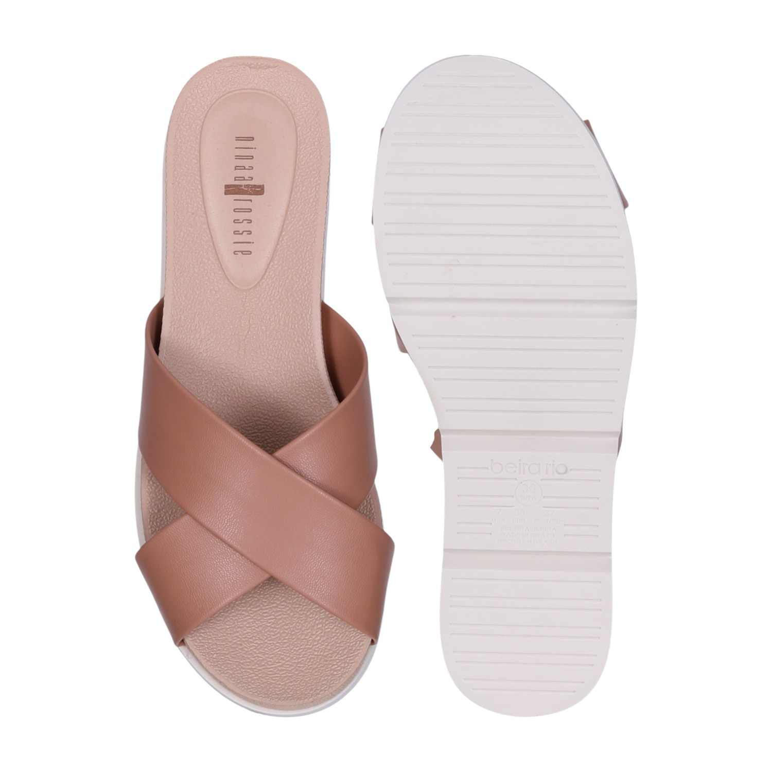 Women's Blush Criss-Cross Platform Slide Sandals