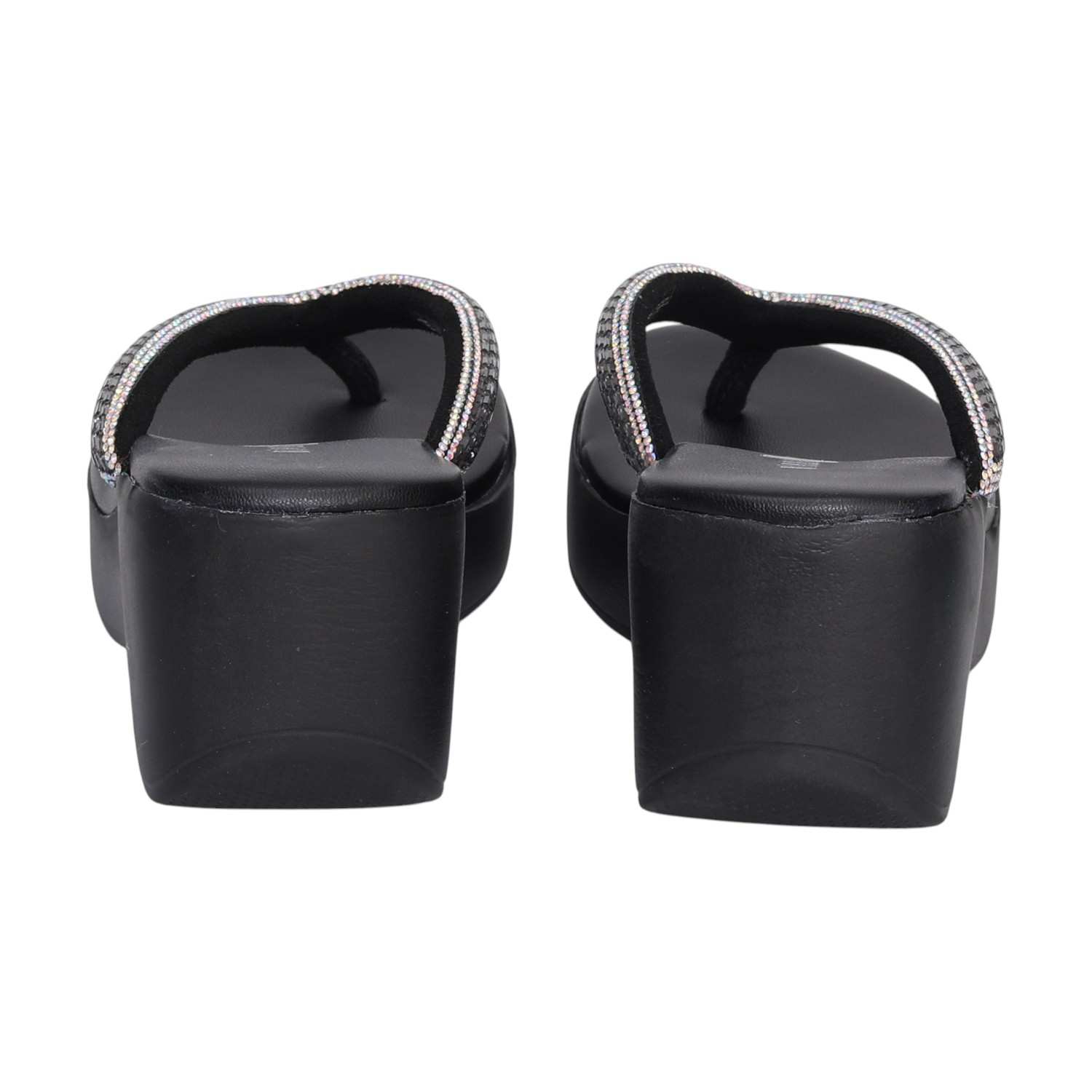 Black Wedges with Embellishments for Women