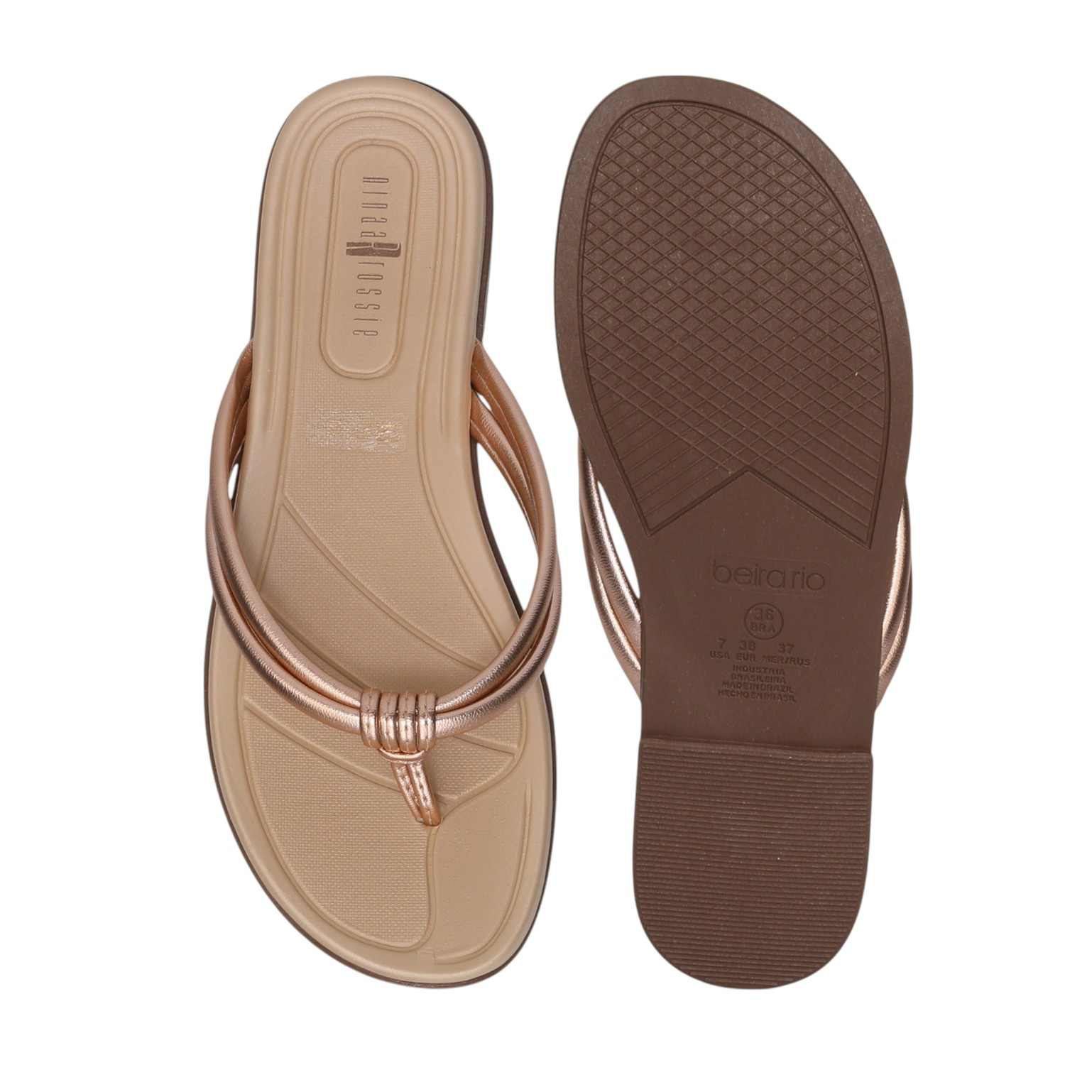 Women Casual Rose Gold Thongs