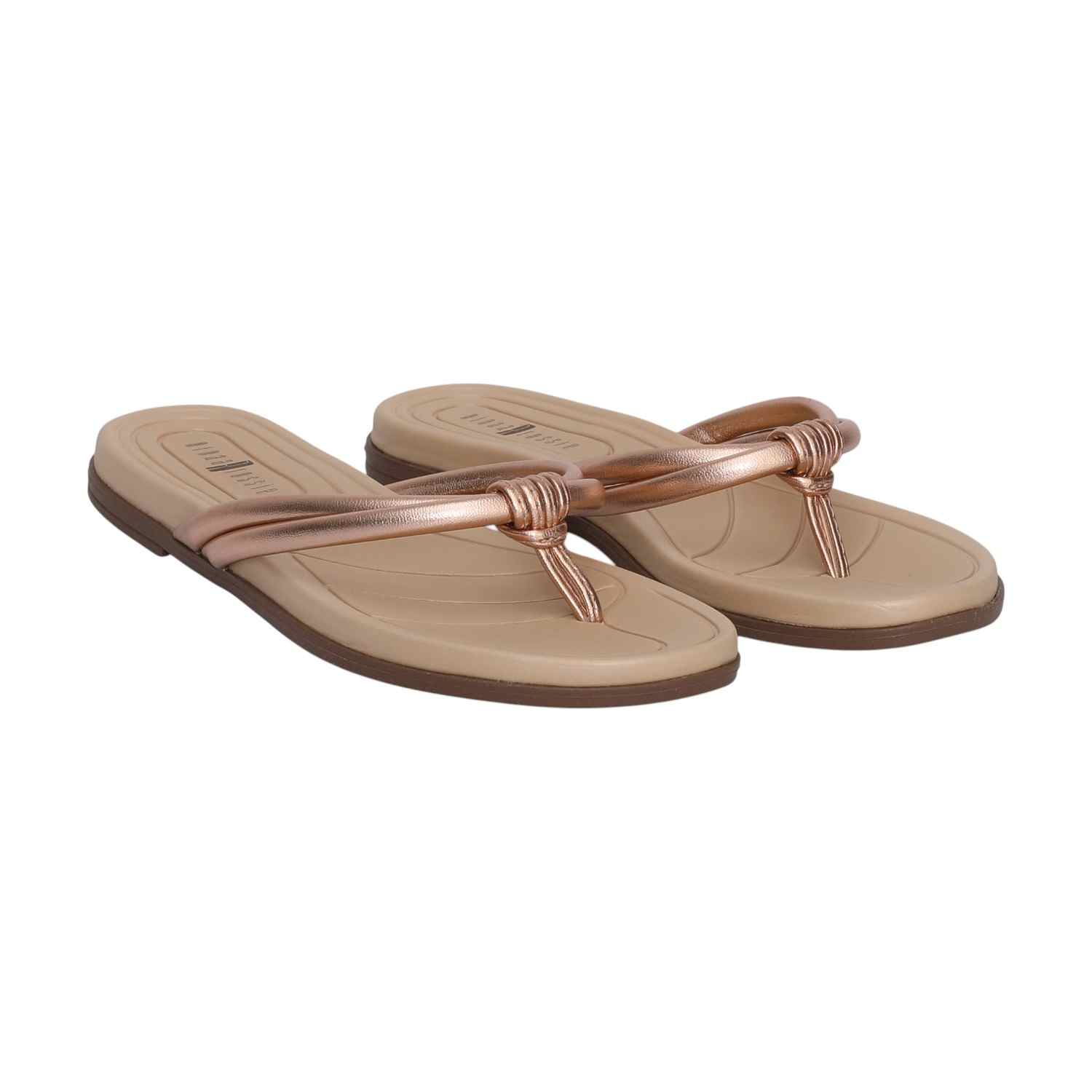Women Casual Rose Gold Thongs