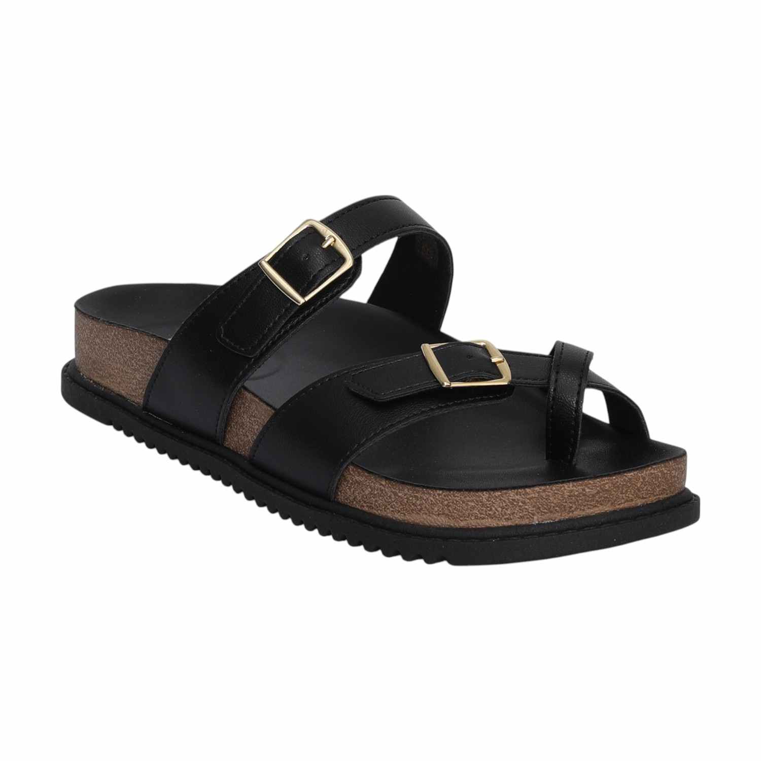 Women Black One - Toe Slides