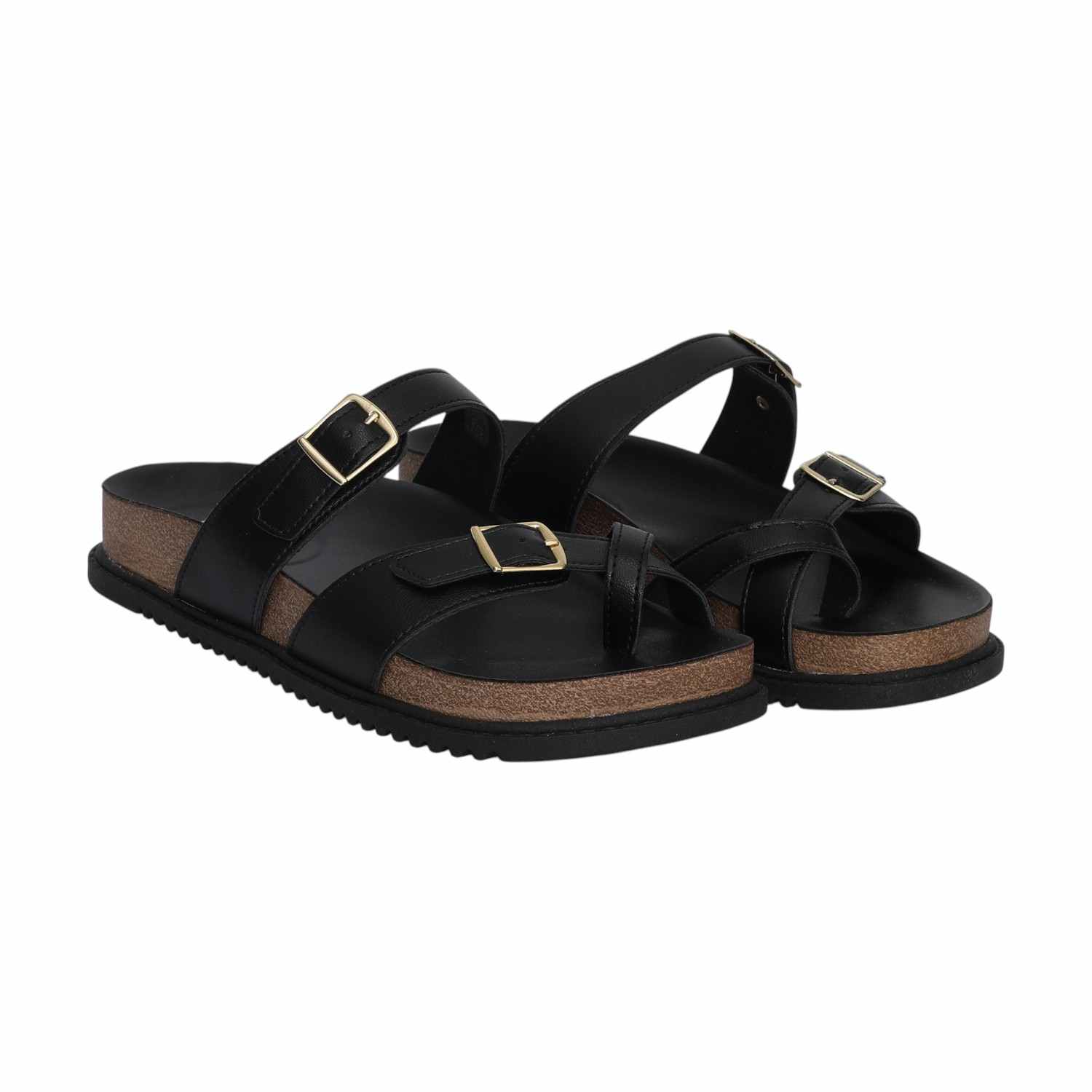 Women Black One - Toe Slides