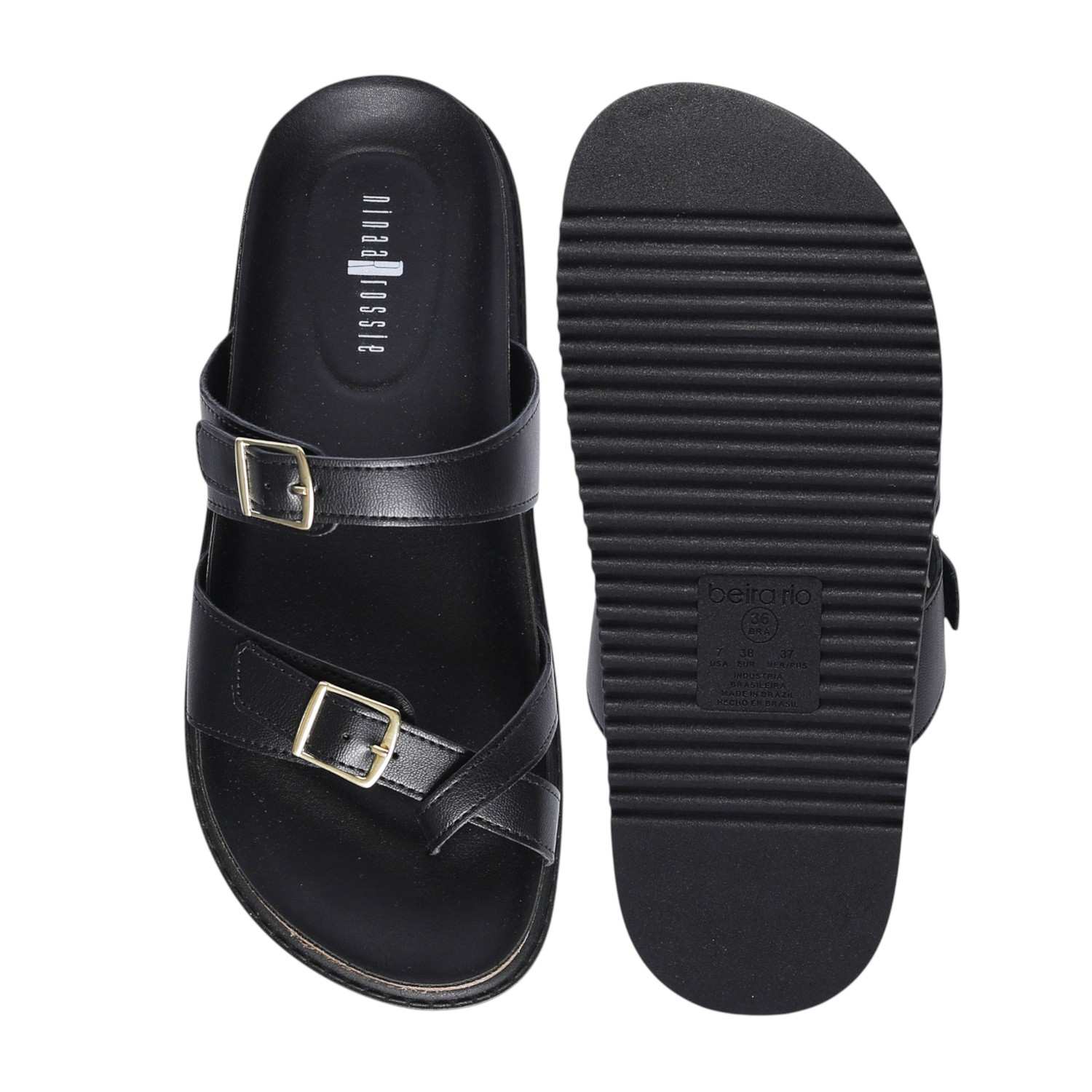 Women Black One - Toe Slides