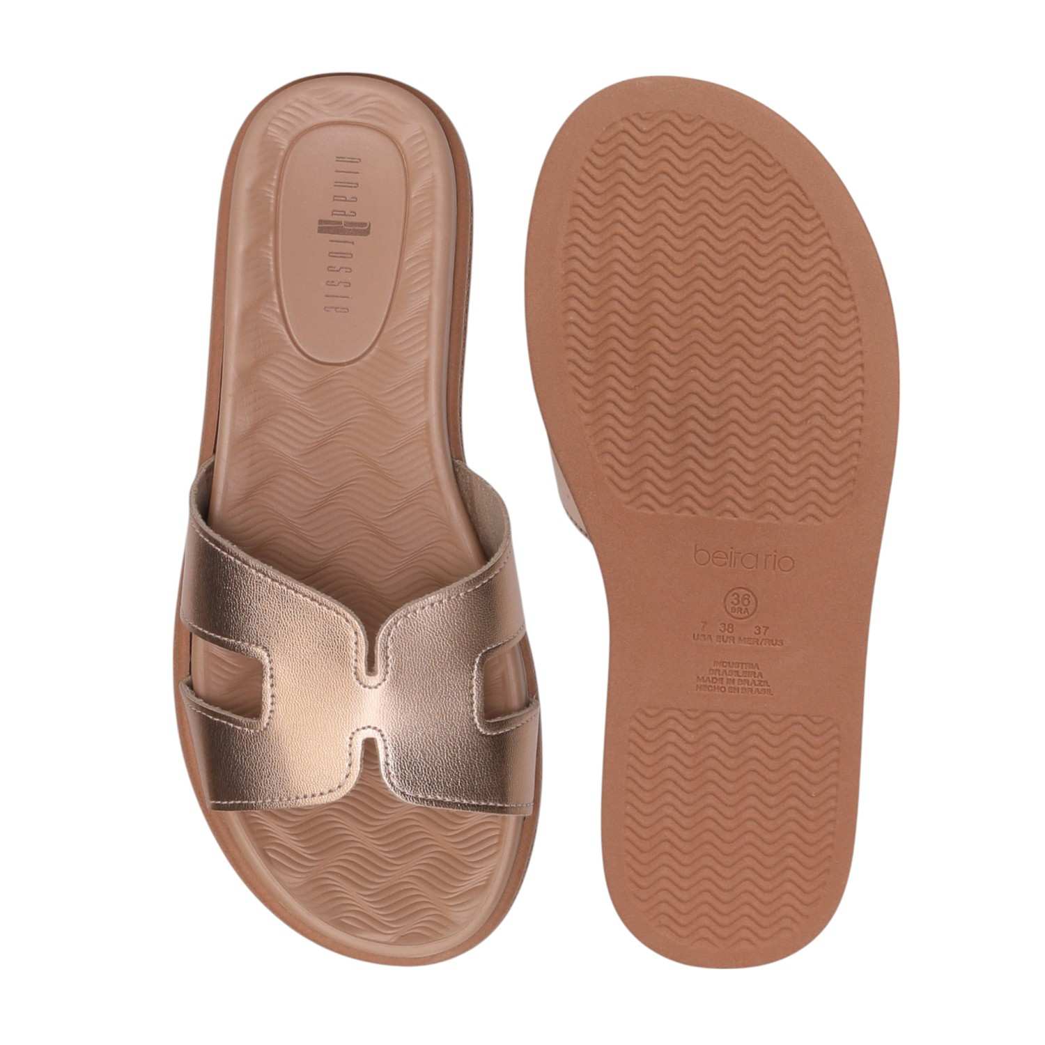 Women Rose Gold Flat Slides