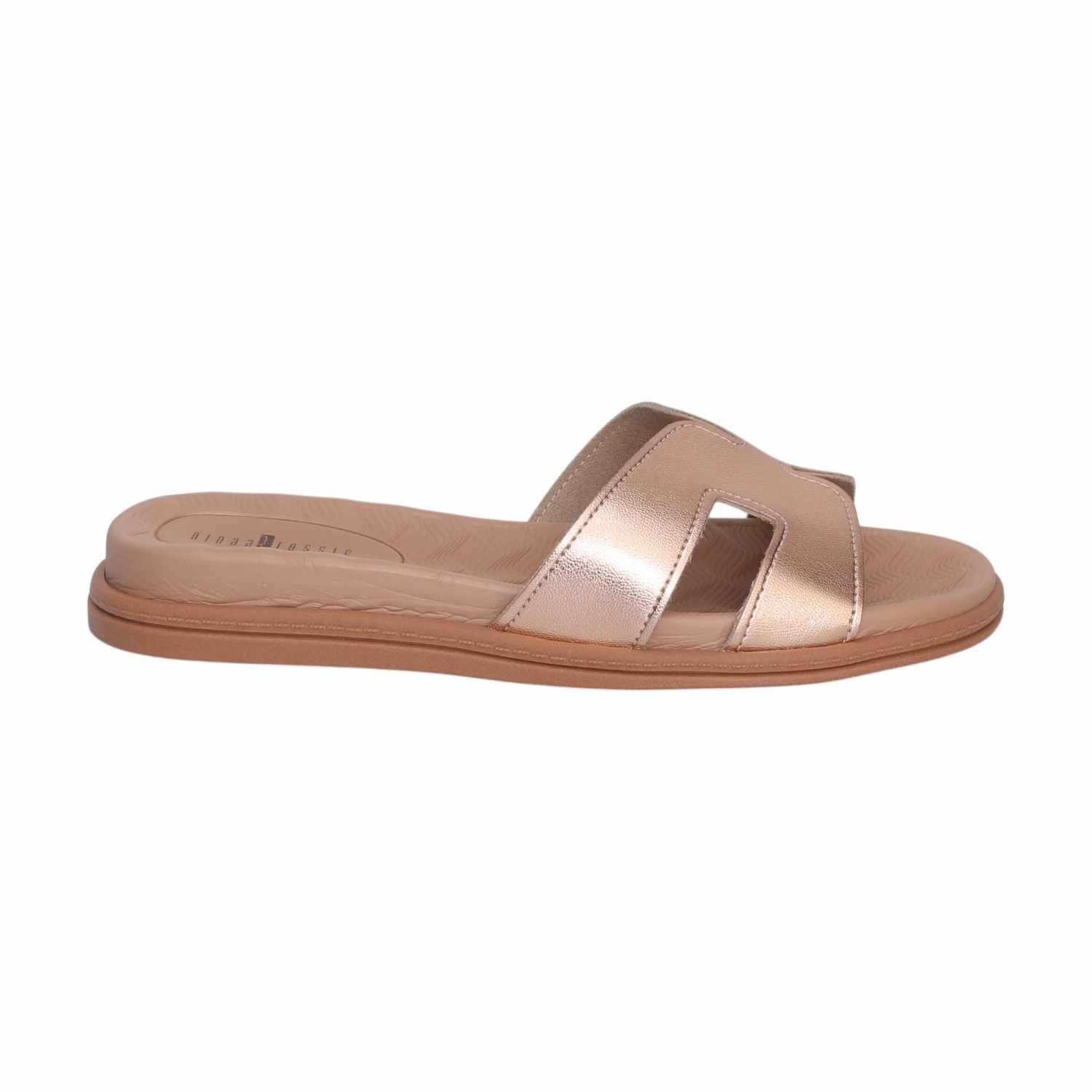 Women Rose Gold Flat Slides