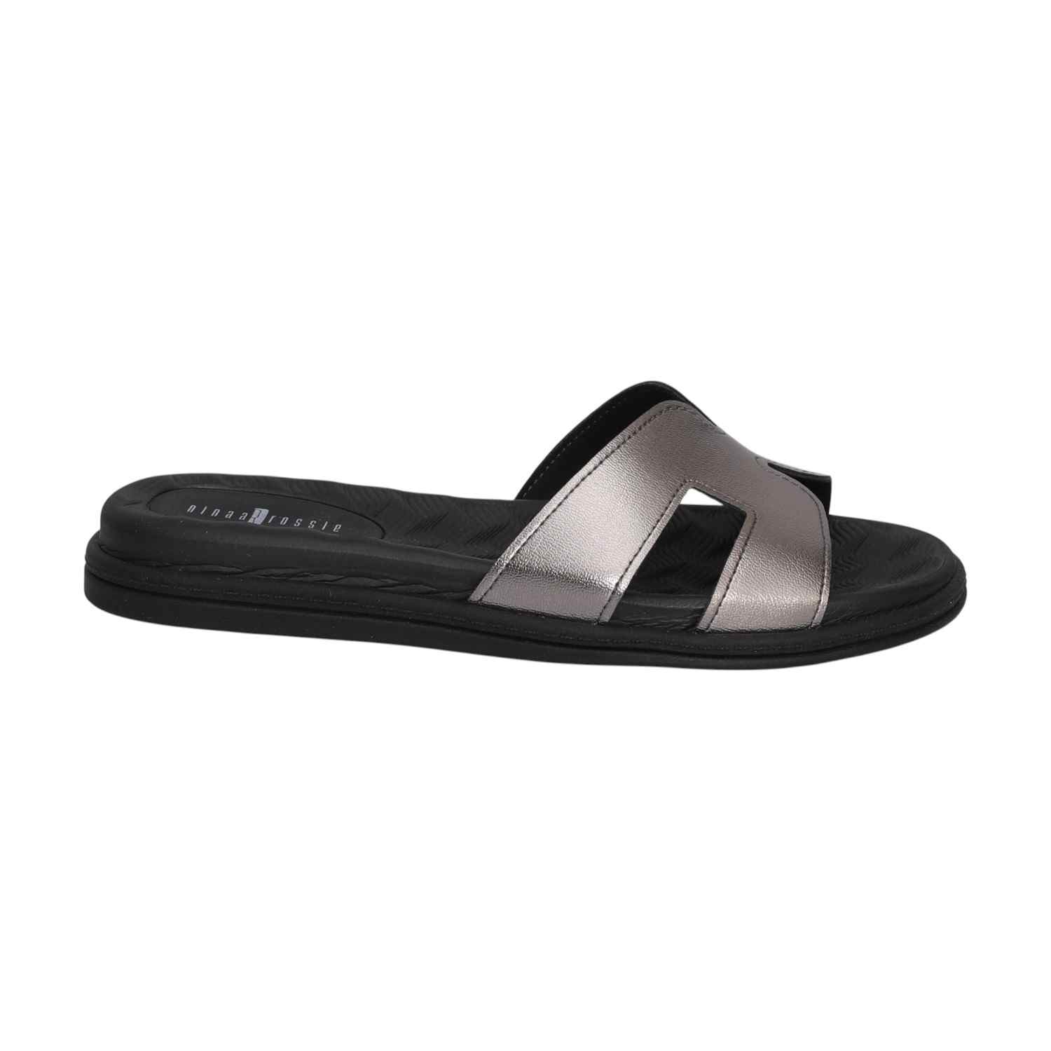 Women Black Flat Slides