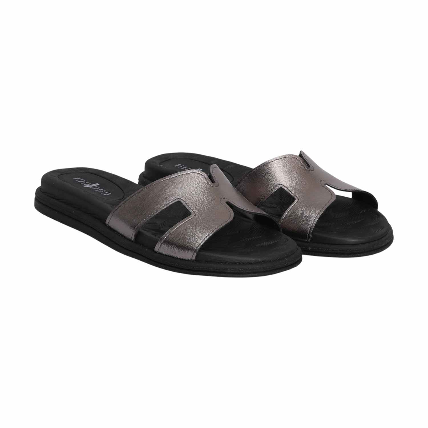 Women Black Flat Slides