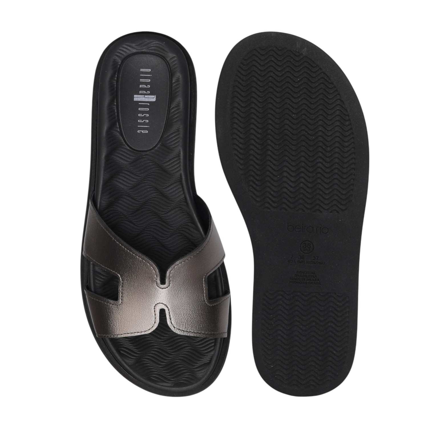 Women Black Flat Slides