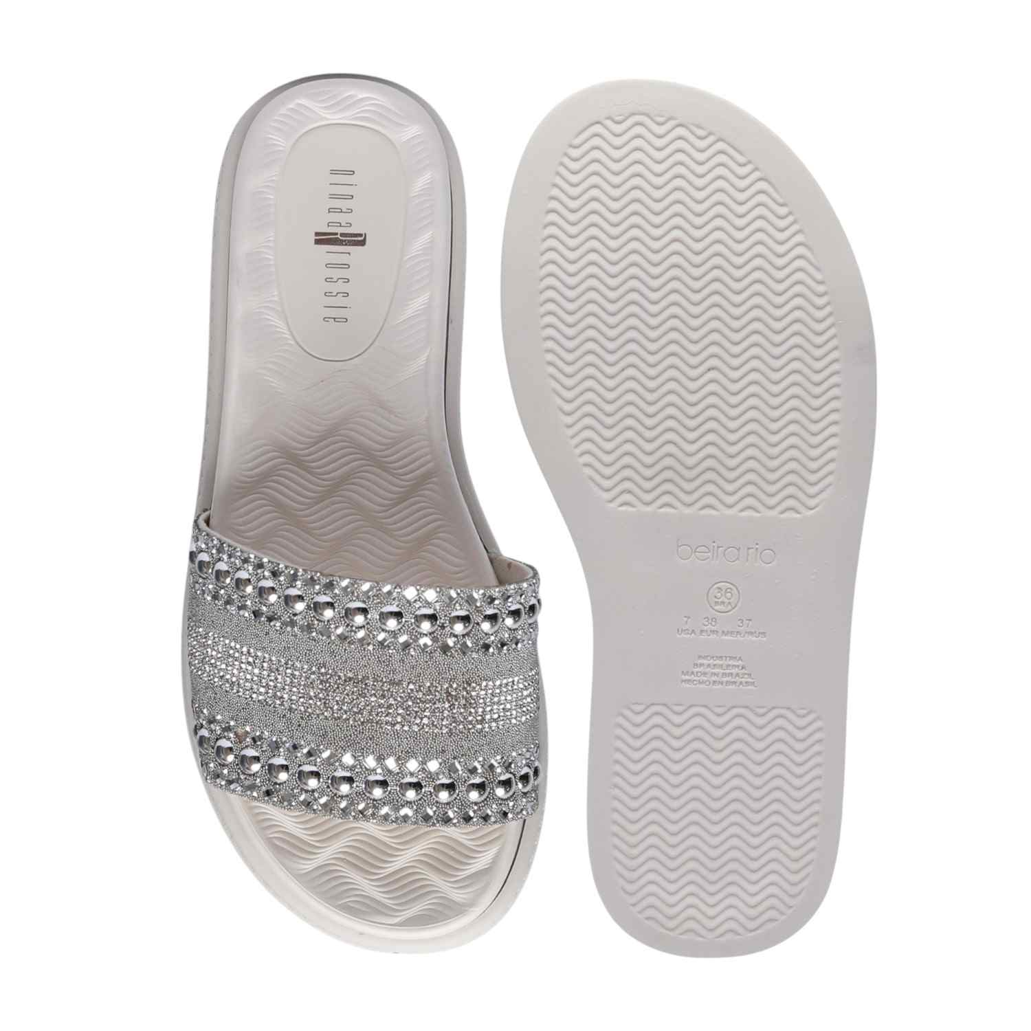 Women Grey Glitter Slides