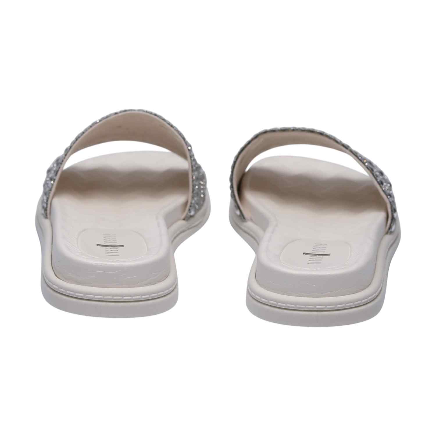 Women Grey Glitter Slides