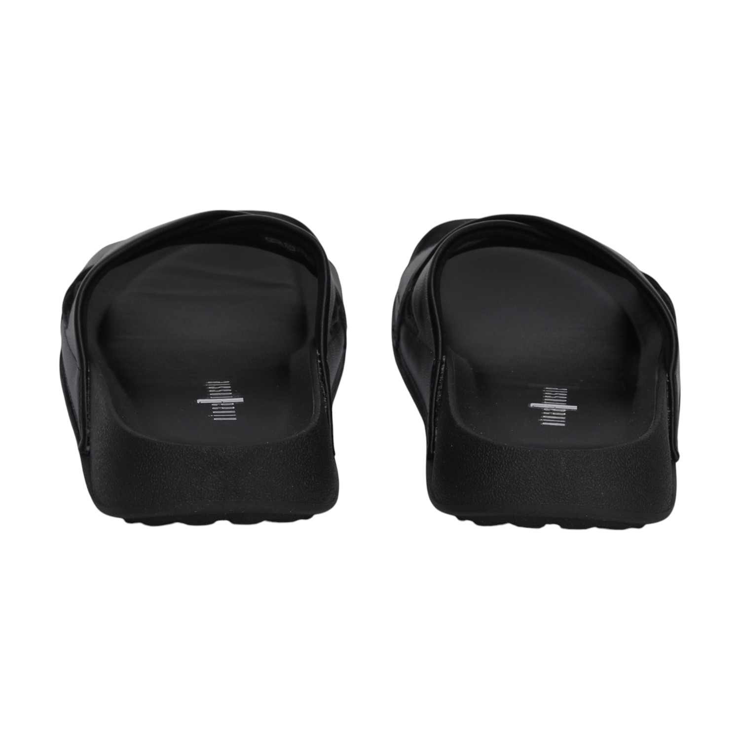 Women Black Cross Strap Slides
