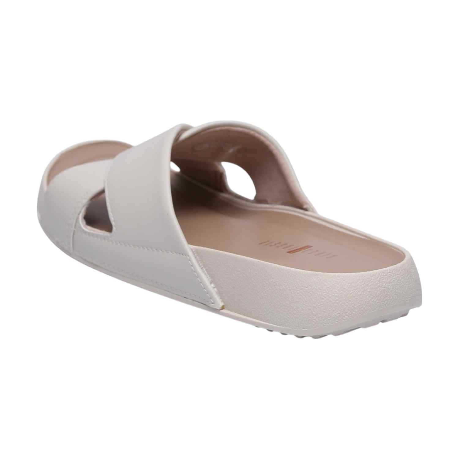 Women White Cross Strap Slides
