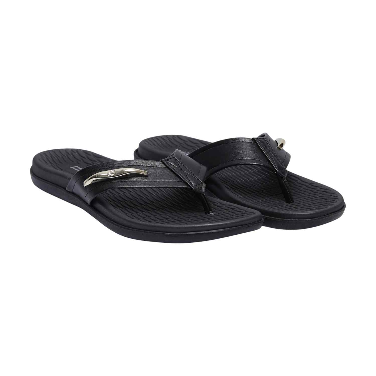 Women Casual Black Thongs Flats