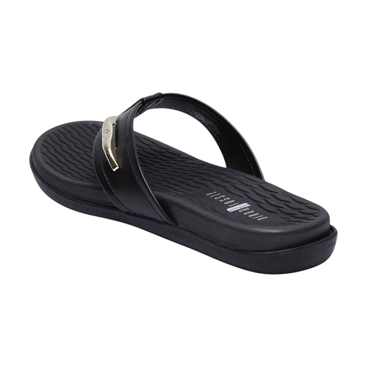 Women Casual Black Thongs Flats