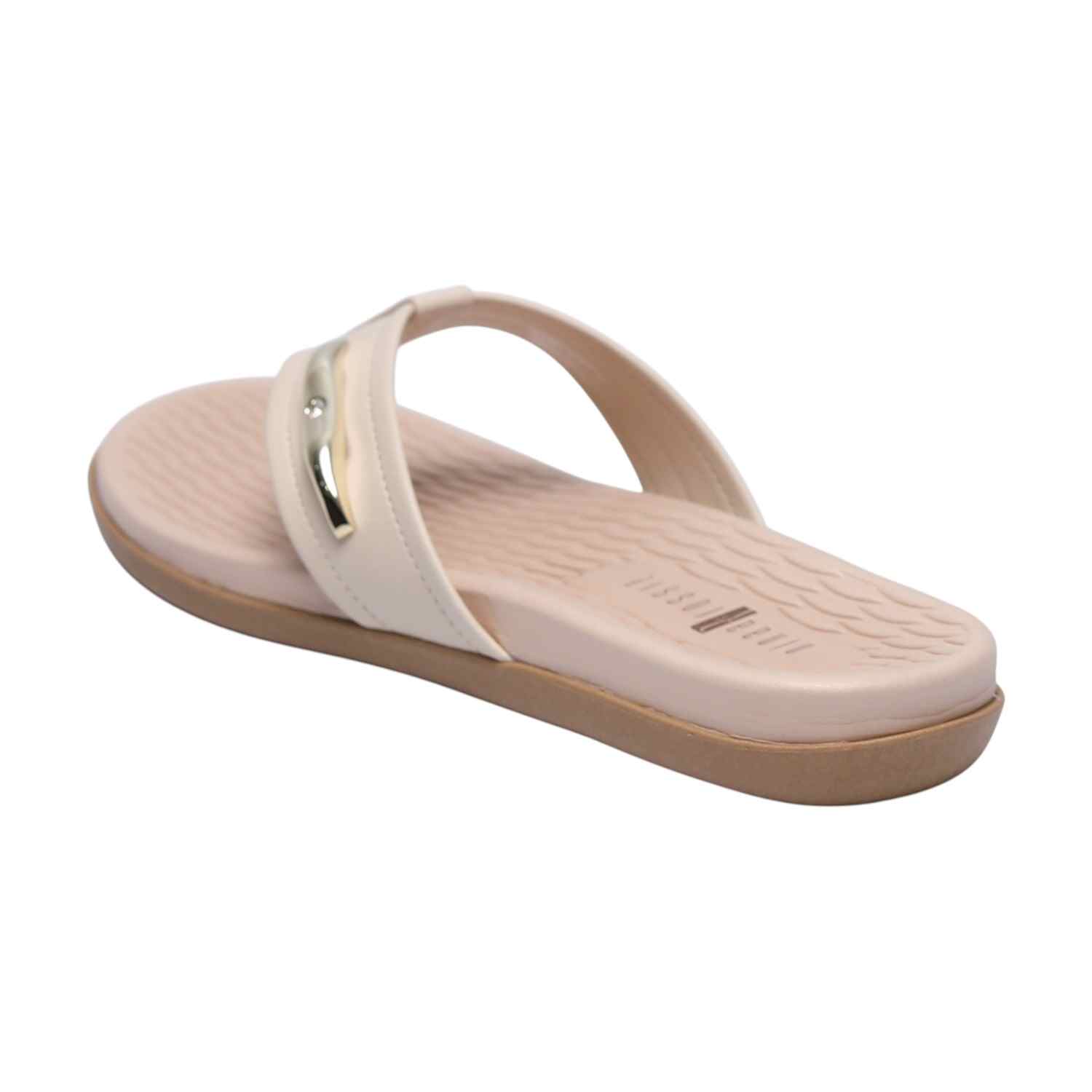 Women Cream Casual Thong Flats