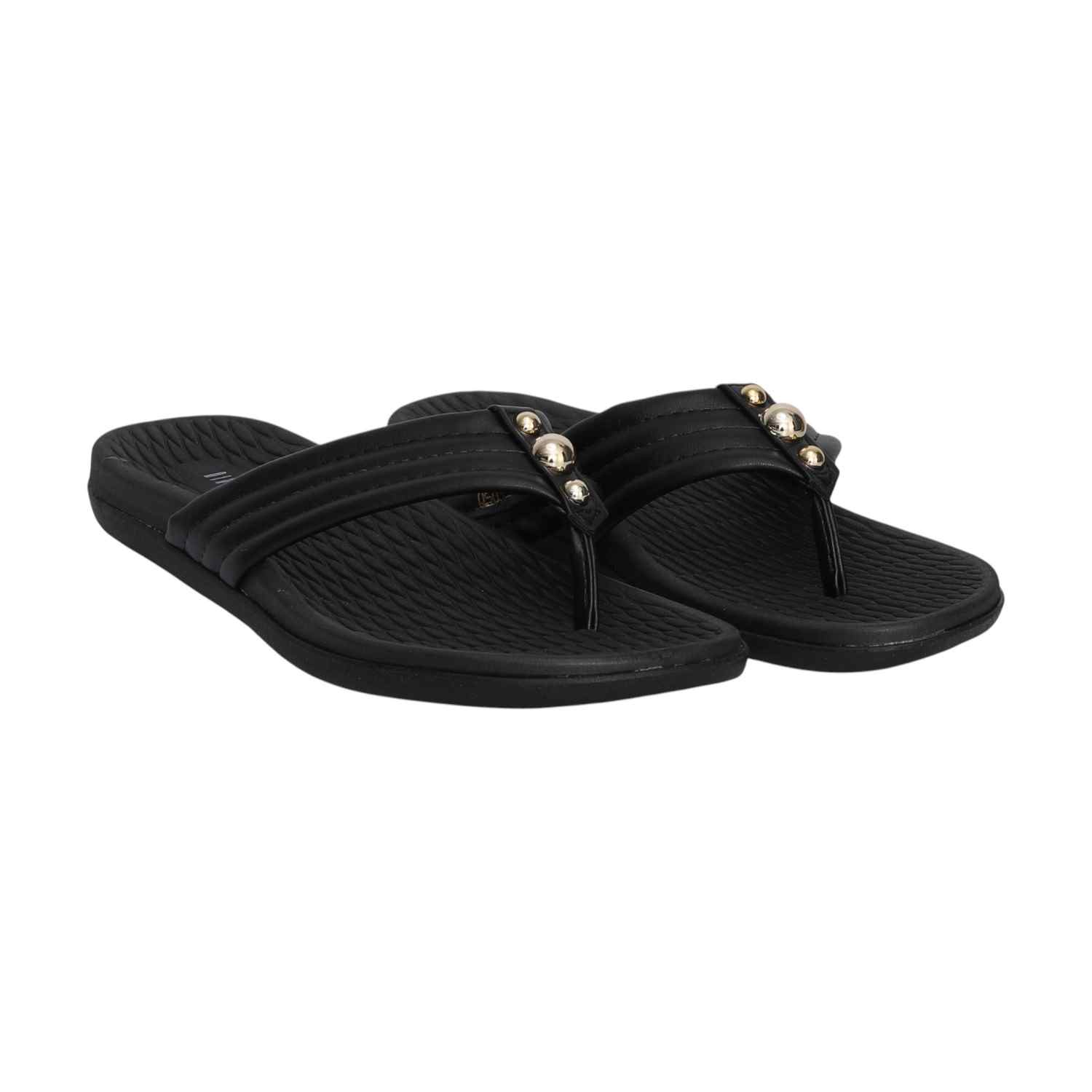 Women Black Casual Thongs