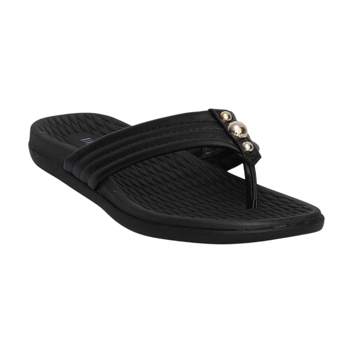 Women Black Casual Thongs