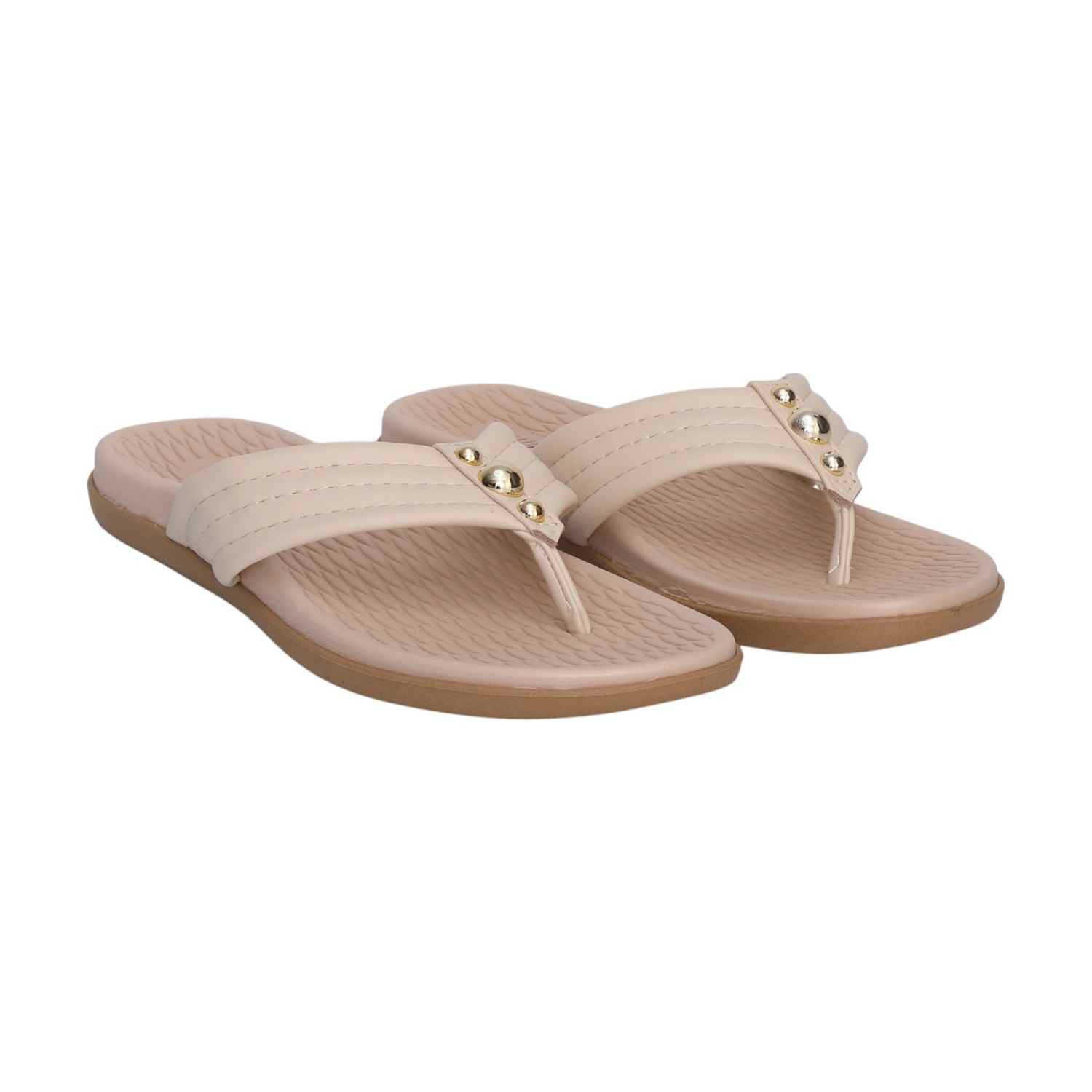 Women Cream Casual Thongs