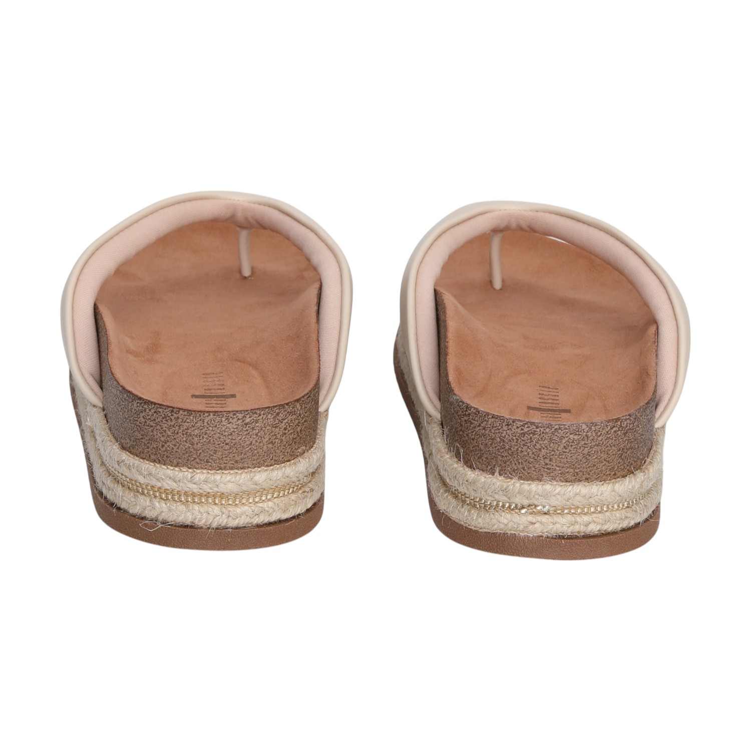 Women Cream Thongs with Rope Detailing