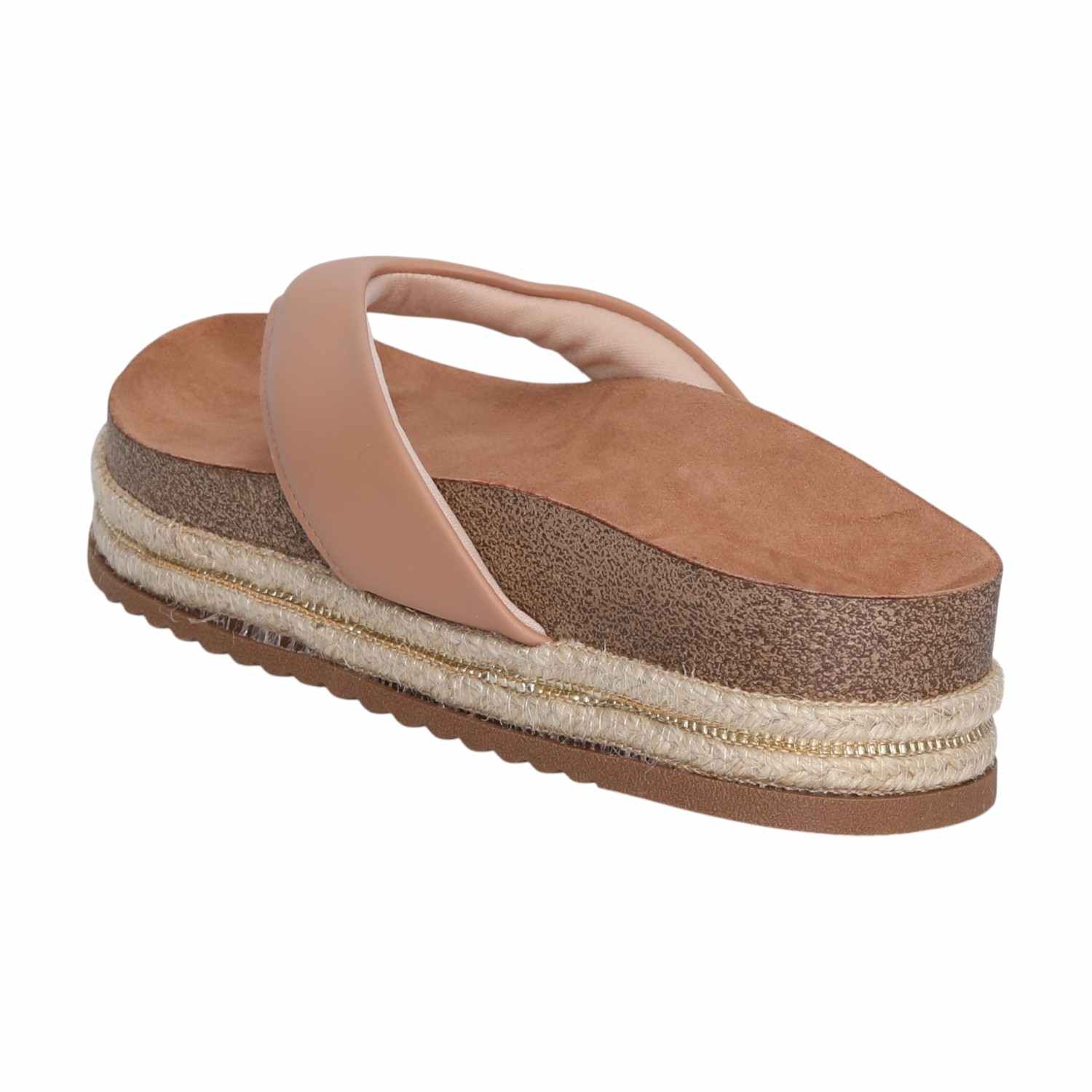 Nude Colored  Rope Platform Thongs for women