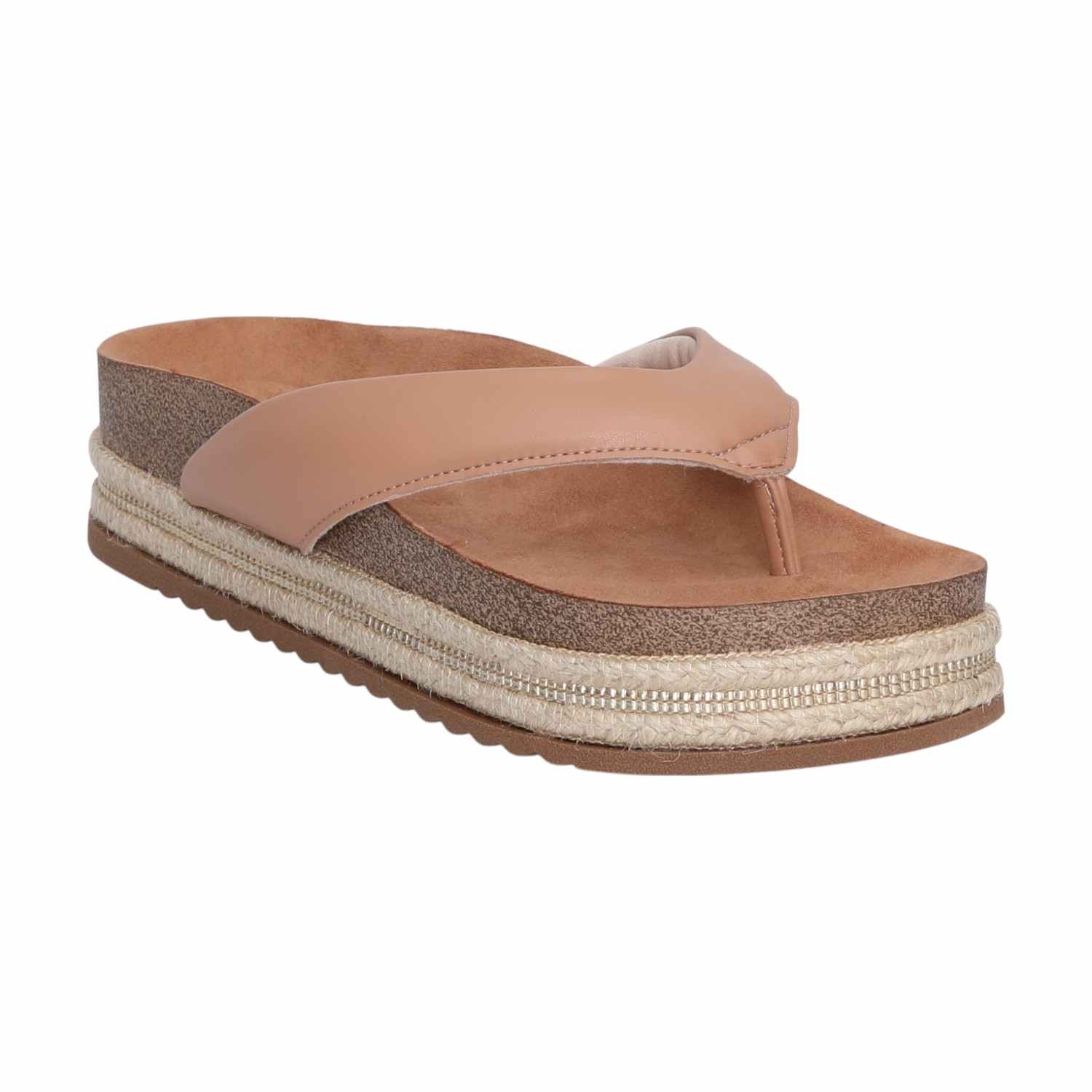 Nude Colored  Rope Platform Thongs for women