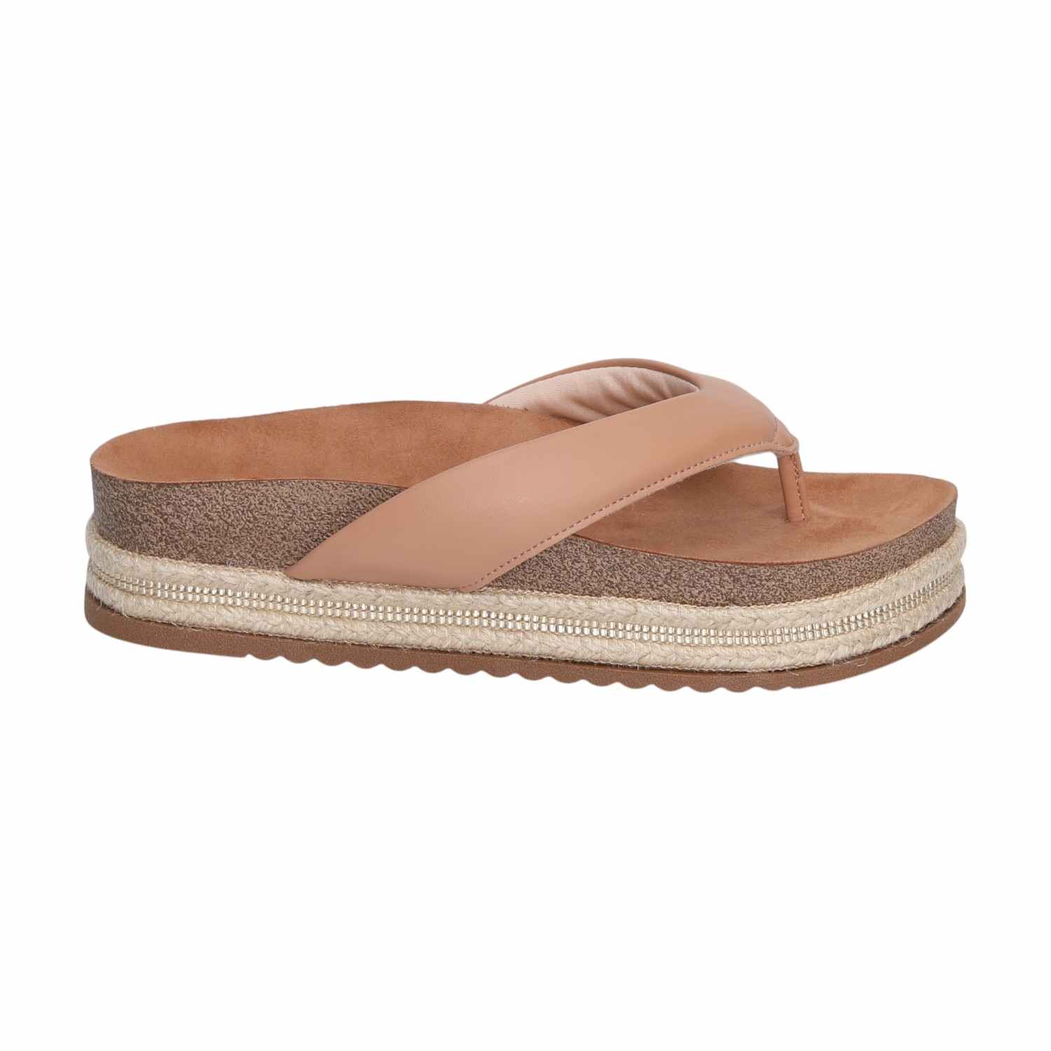 Nude Colored  Rope Platform Thongs for women