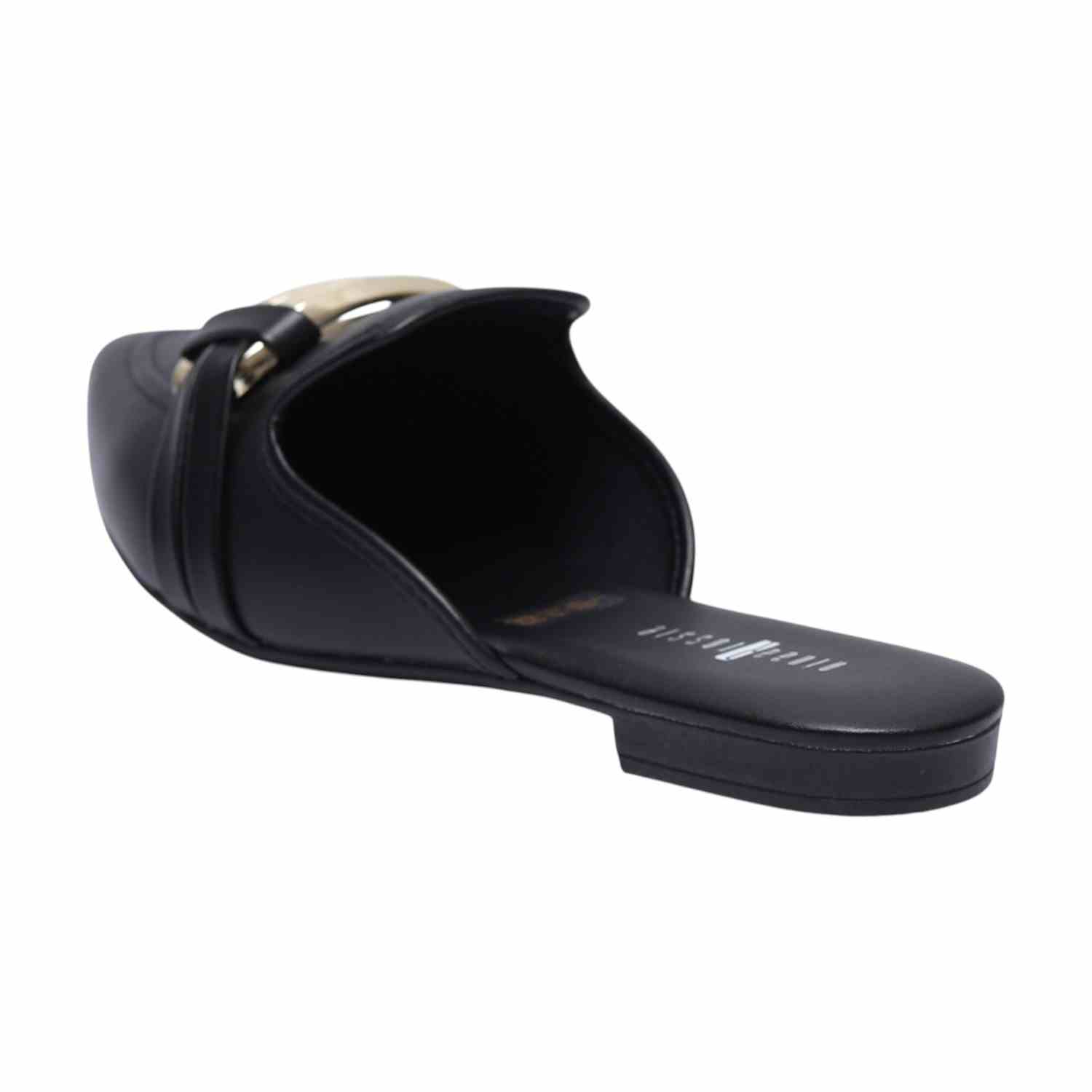 Black Mules with Metal Detailing for Women